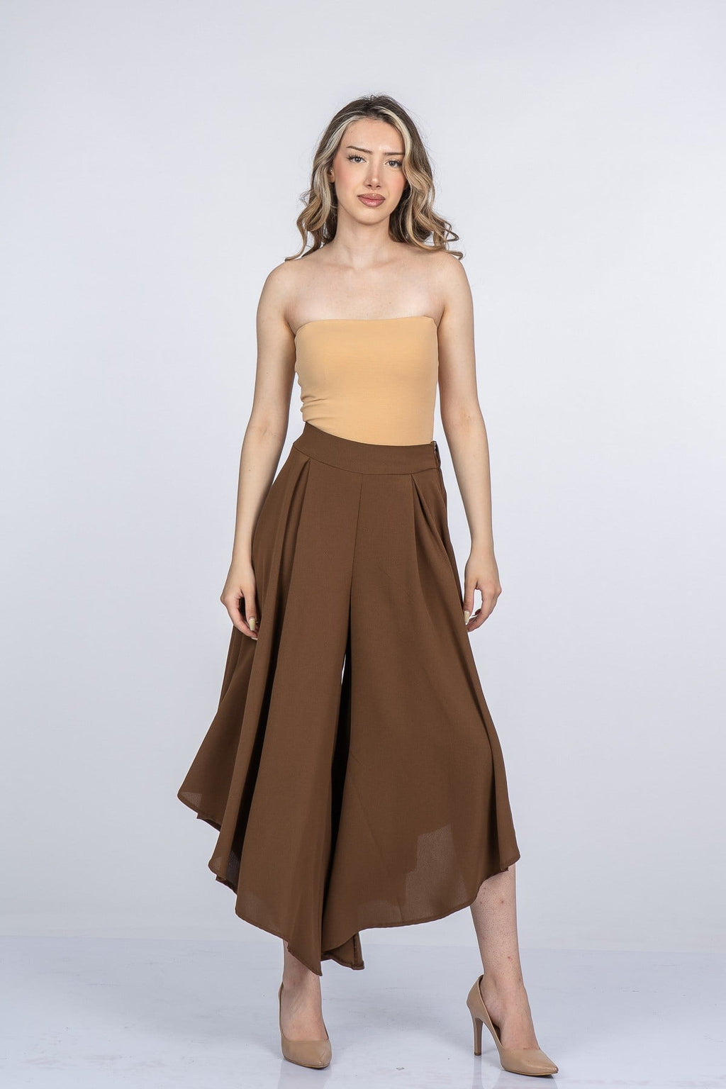 MAYRA KISA PANTOLON - KAHVE