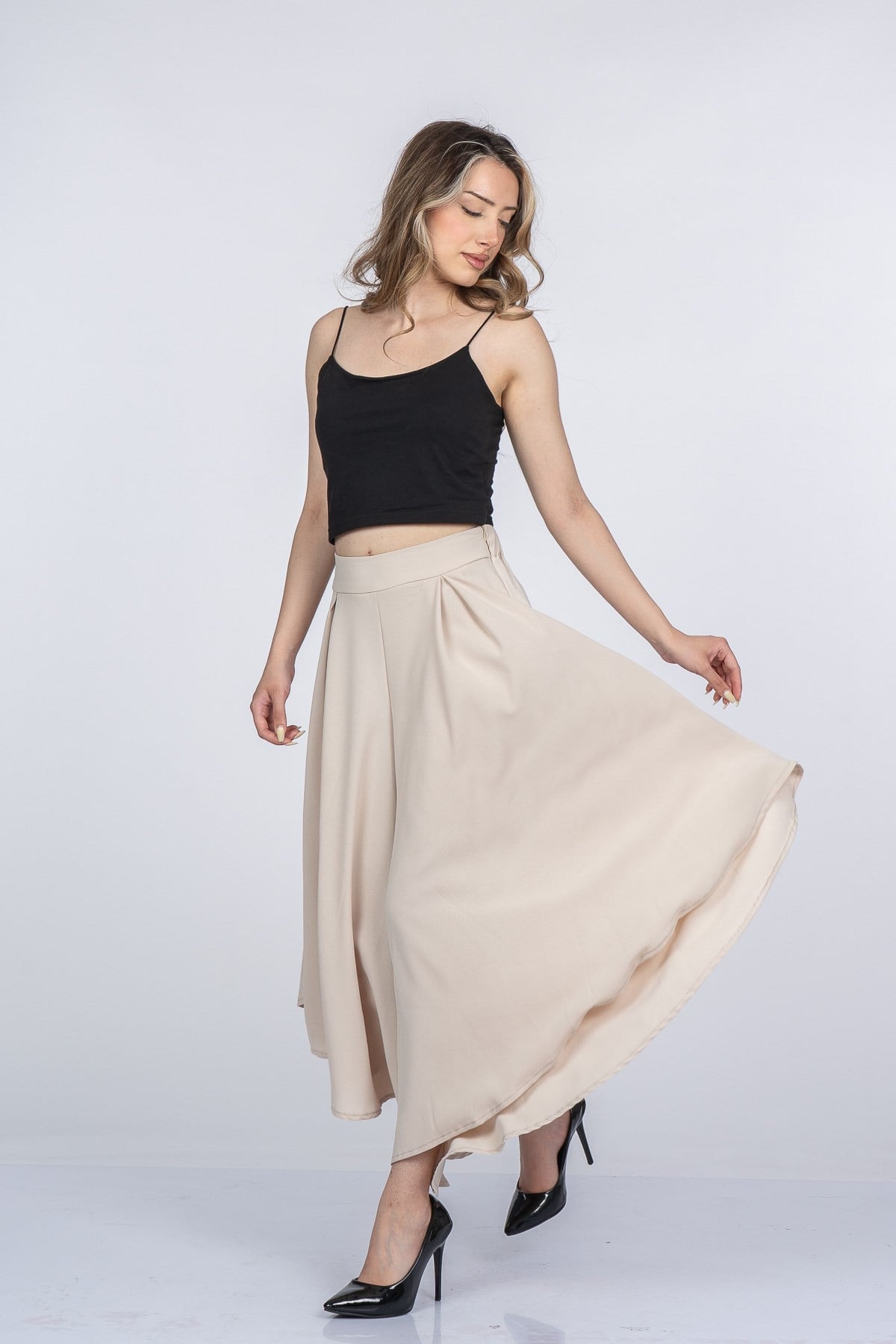 MAYRA KISA PANTOLON - TAŞ