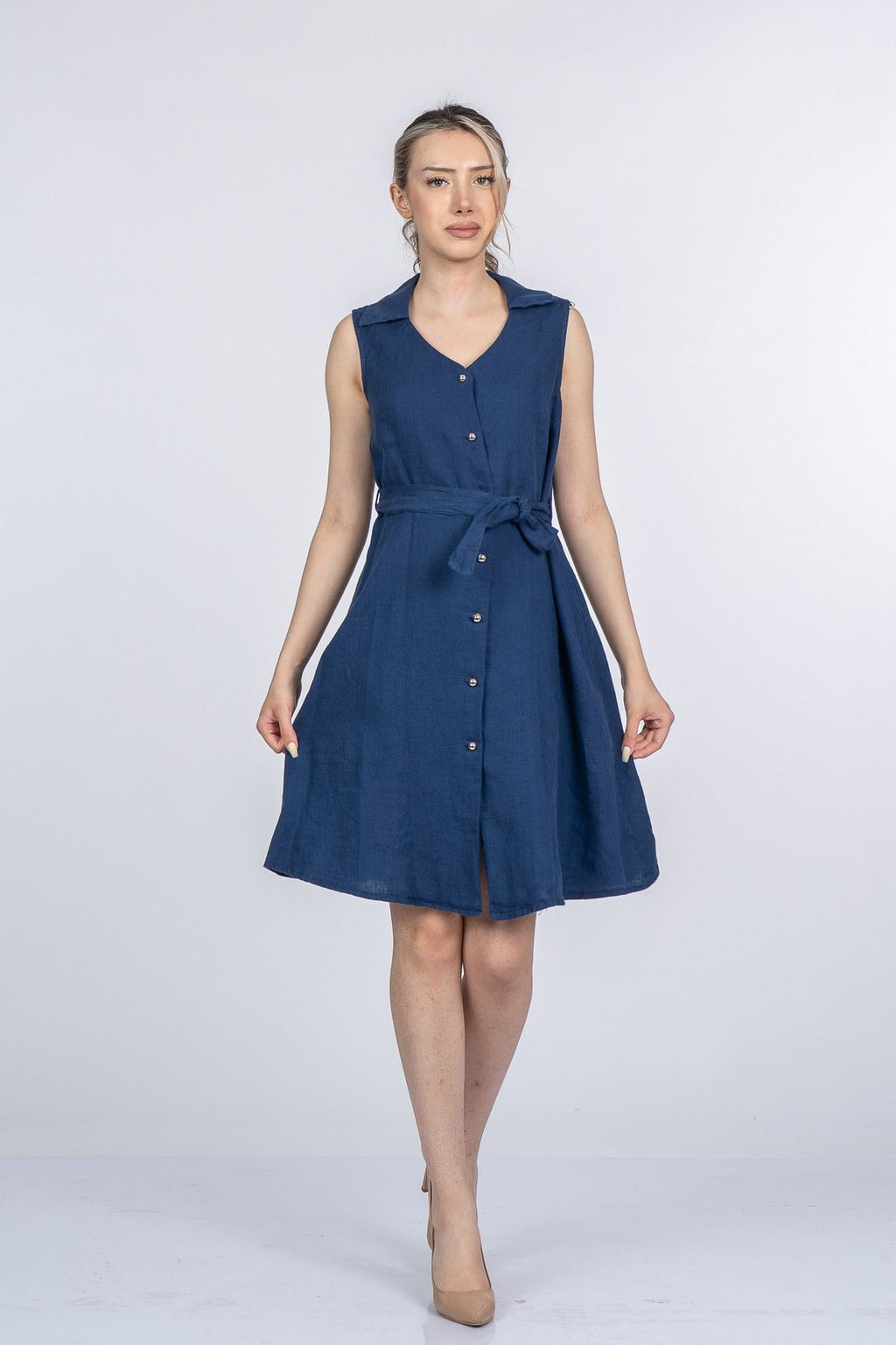 MEGHAN KETEN ELBİSE - LACI