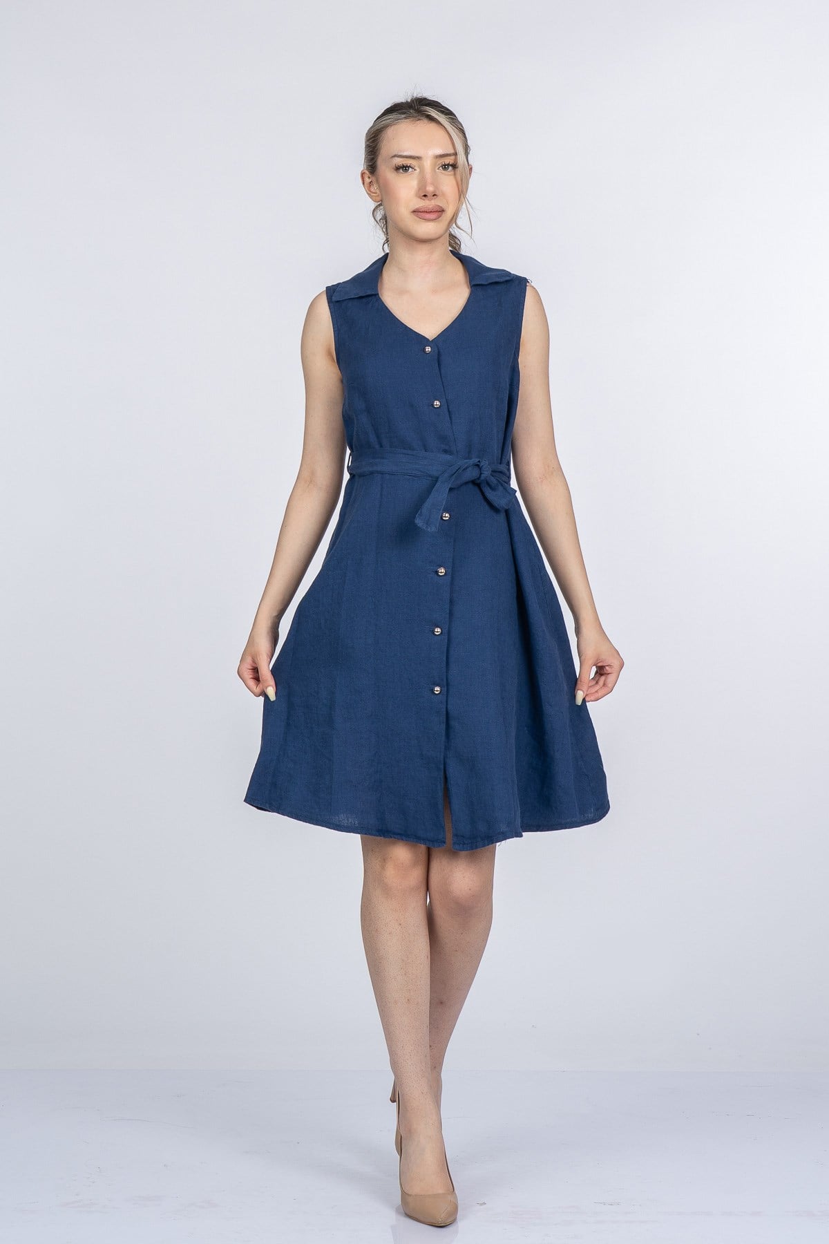 MEGHAN KETEN ELBİSE - LACI