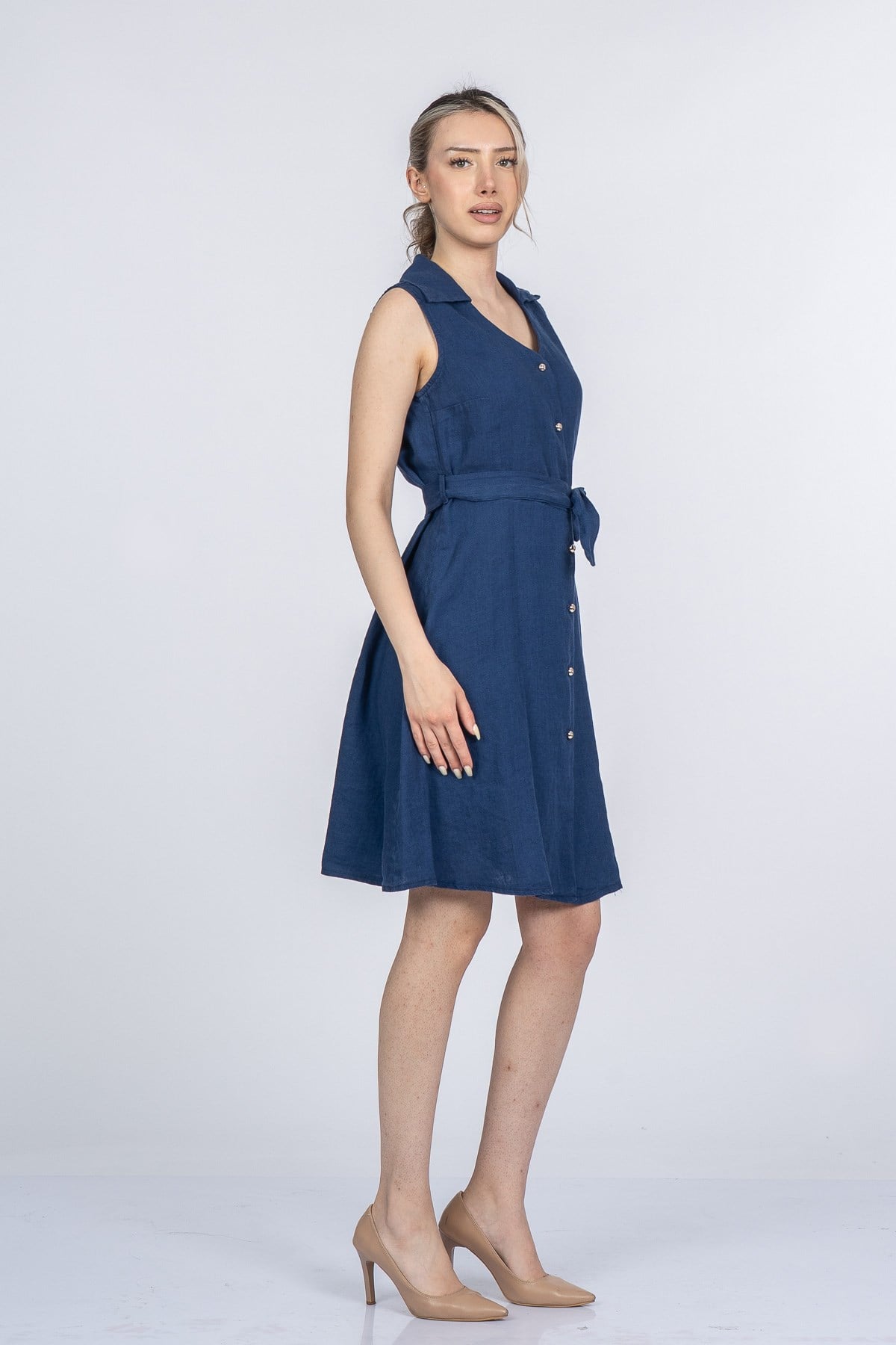 MEGHAN KETEN ELBİSE - LACI