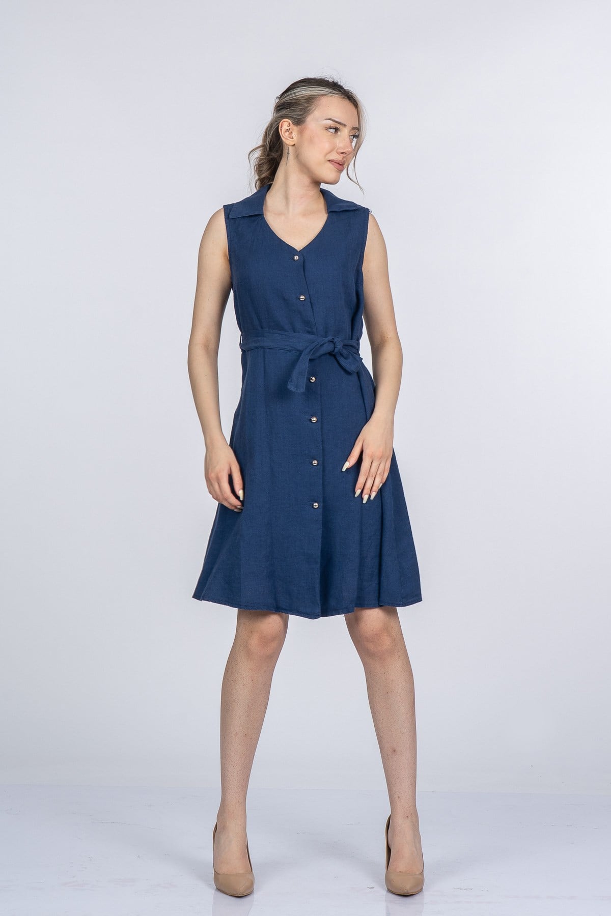 MEGHAN KETEN ELBİSE - LACI