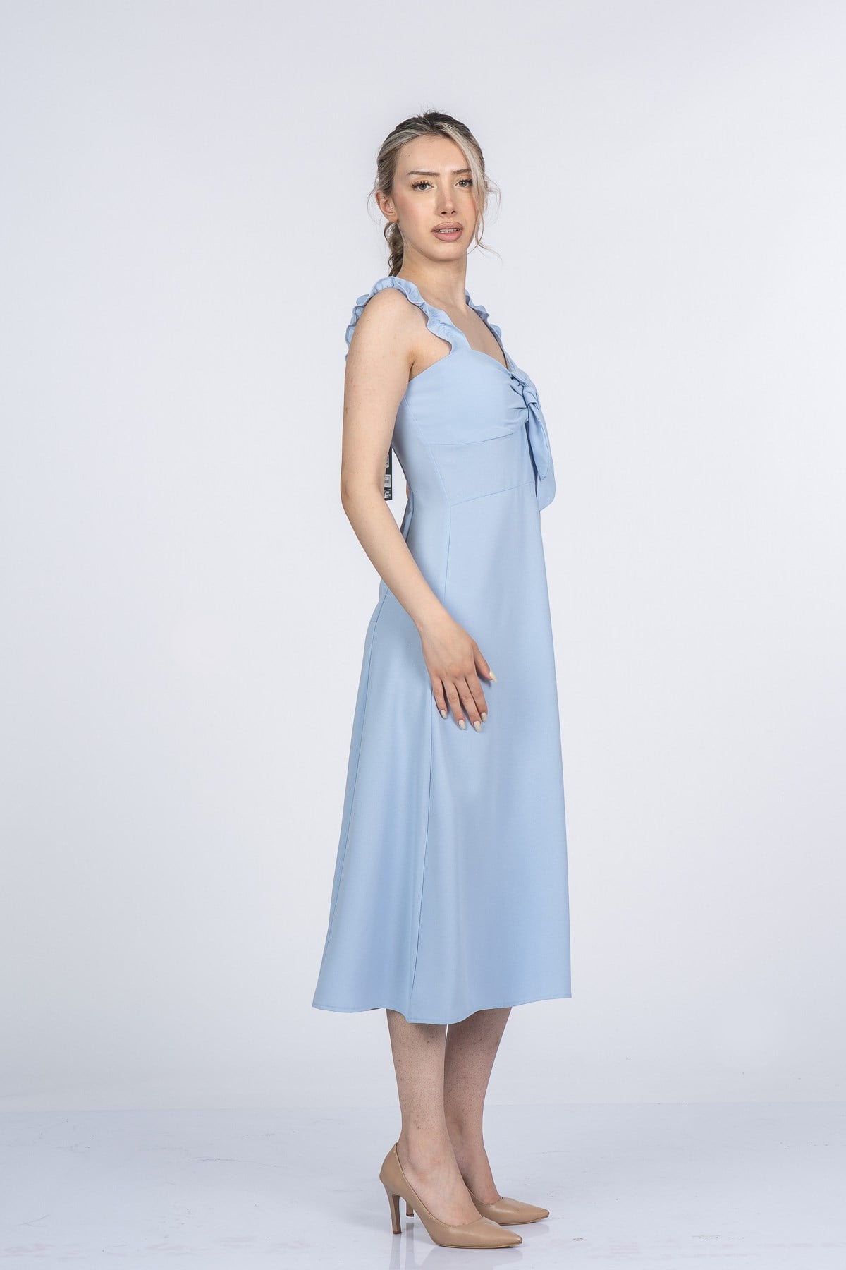 MELANIE UZUN ELBİSE - MAVİ