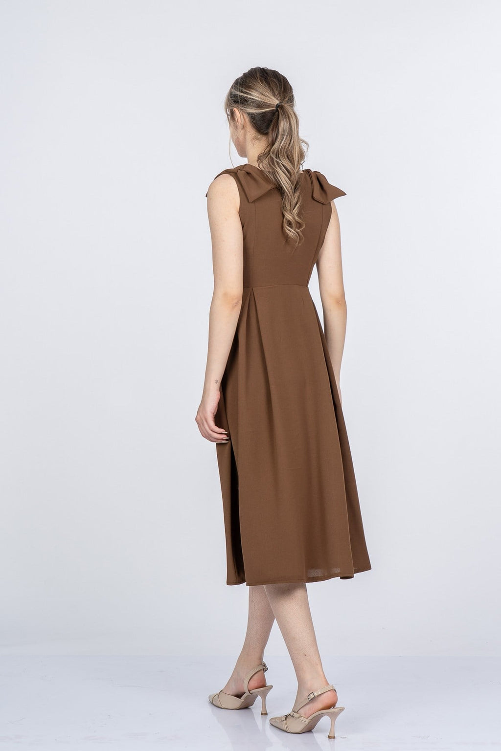 MELANY UZUN ELBİSE - KAHVE
