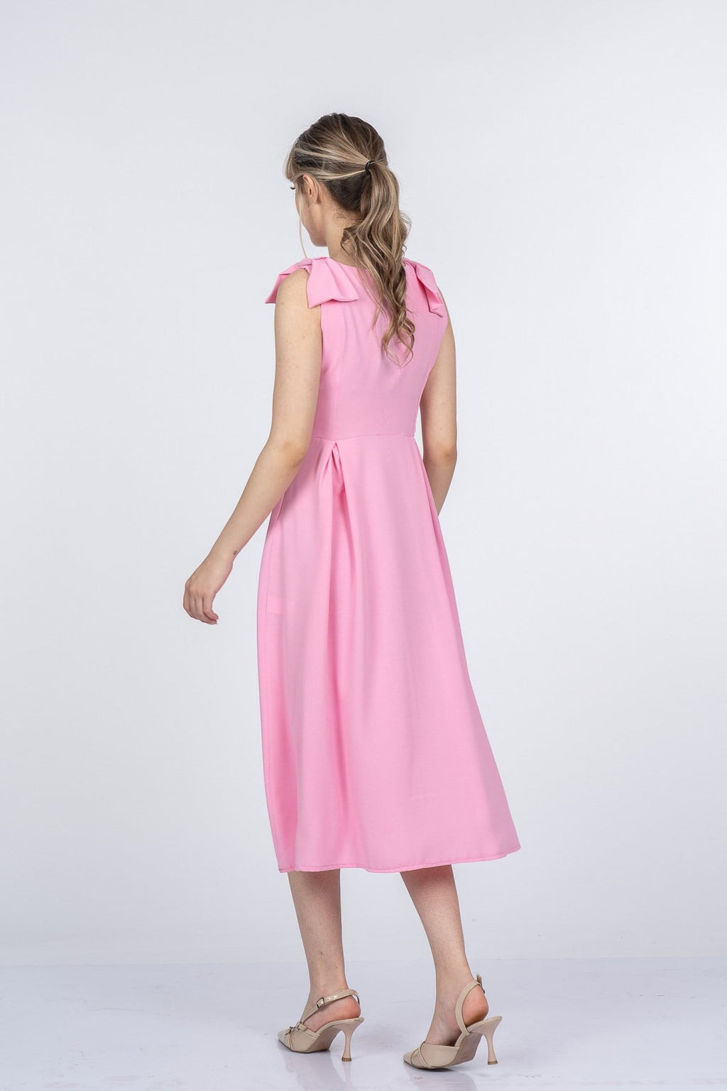 MELANY UZUN ELBİSE - PEMBE