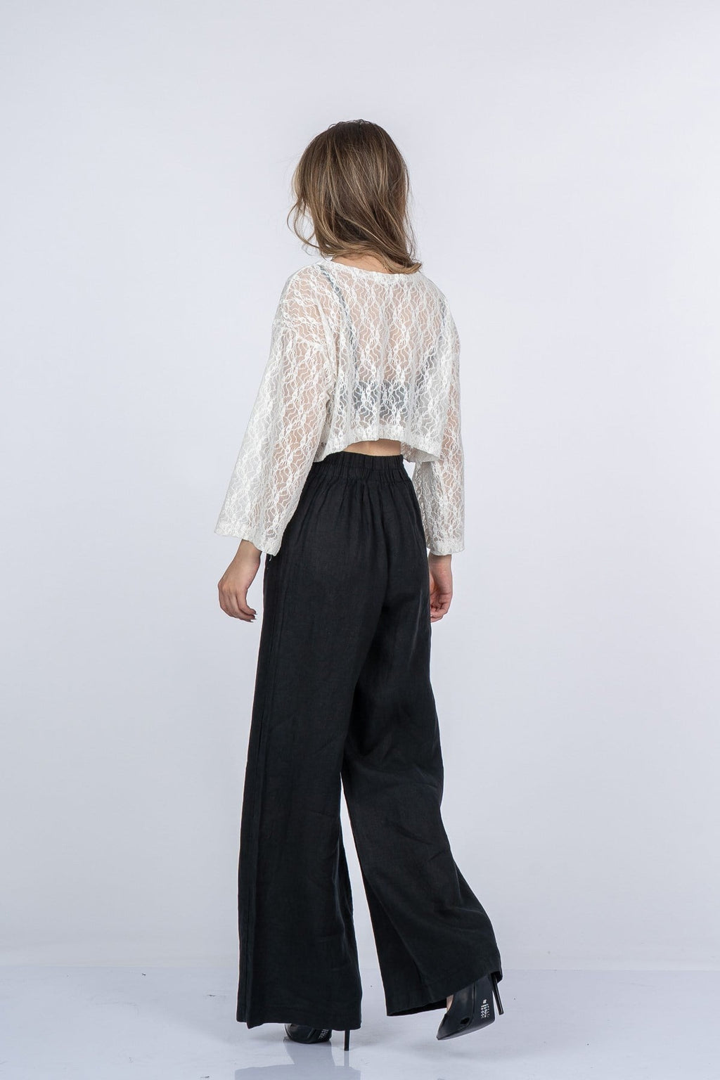 MERCEDES KETEN PANTOLON - SIYAH