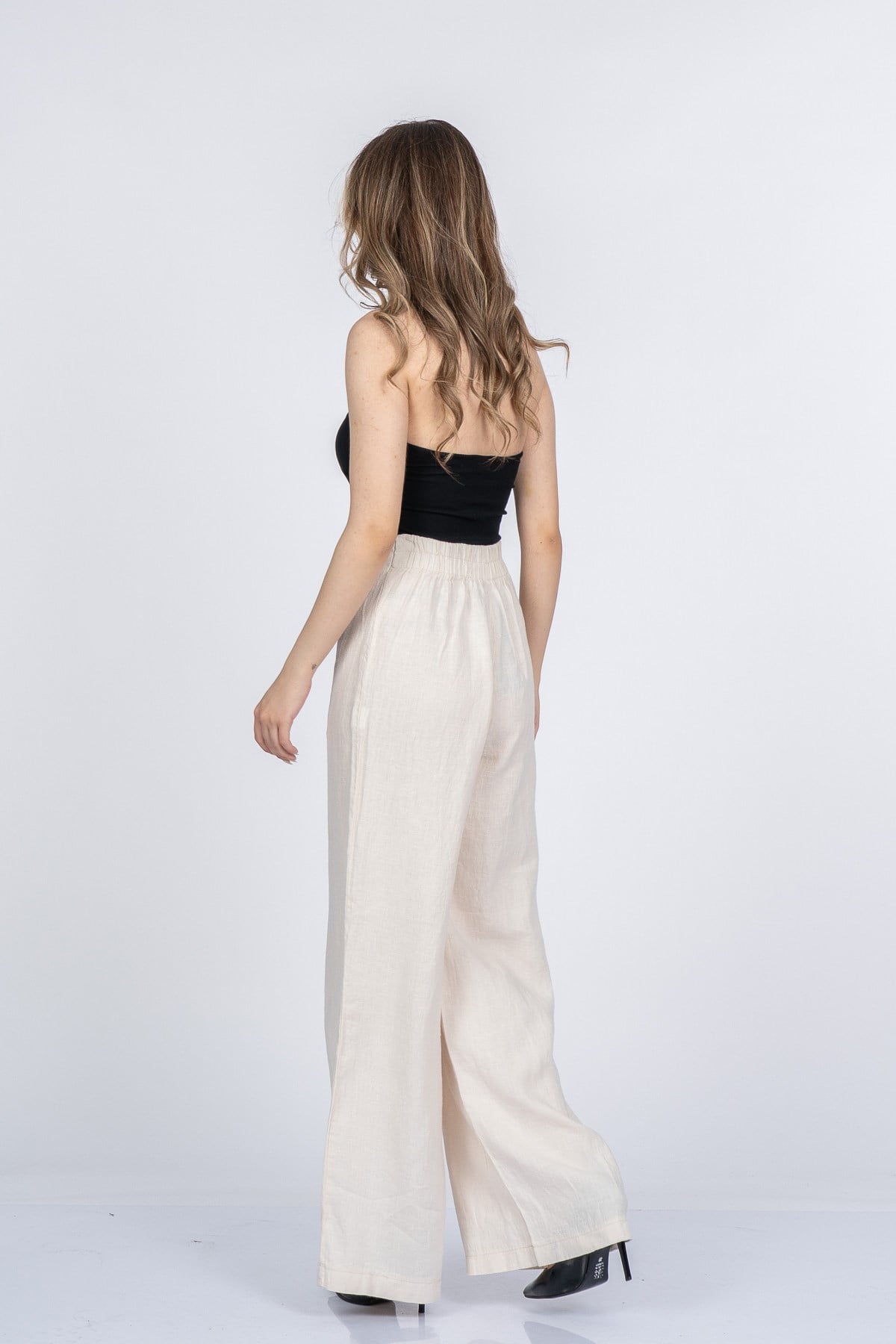 MERCEDES KETEN PANTOLON - EKRU