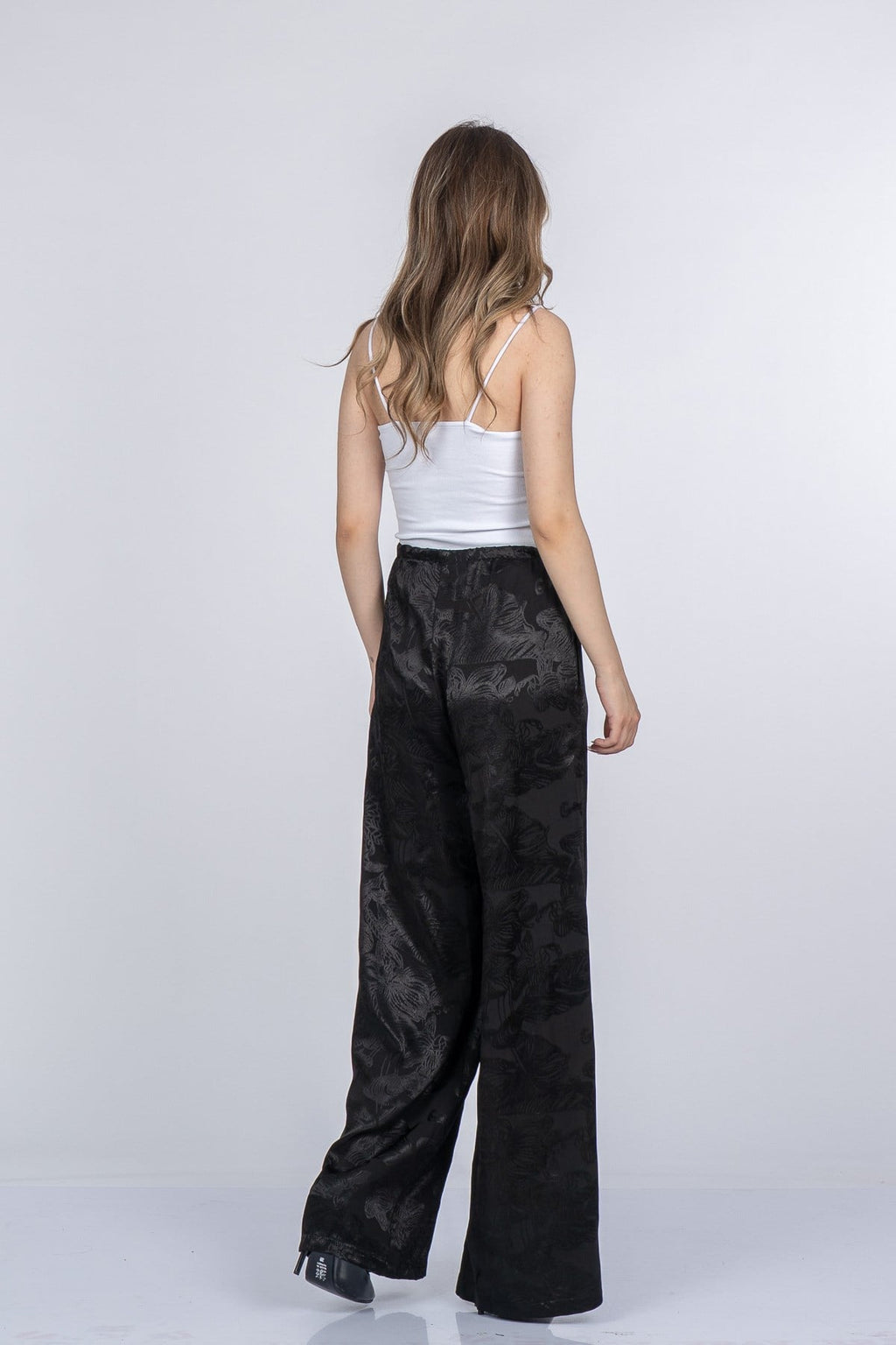 MEREDITH SATEN PANTOLON - SIYAH