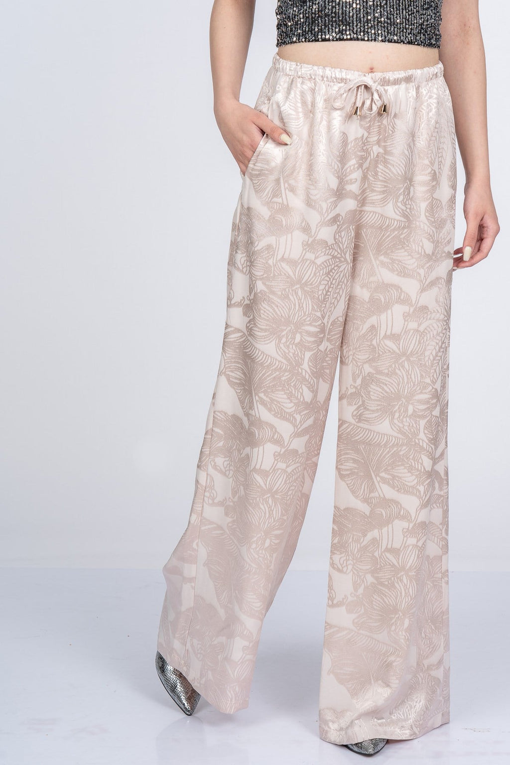 MEREDITH SATEN PANTOLON - TAŞ