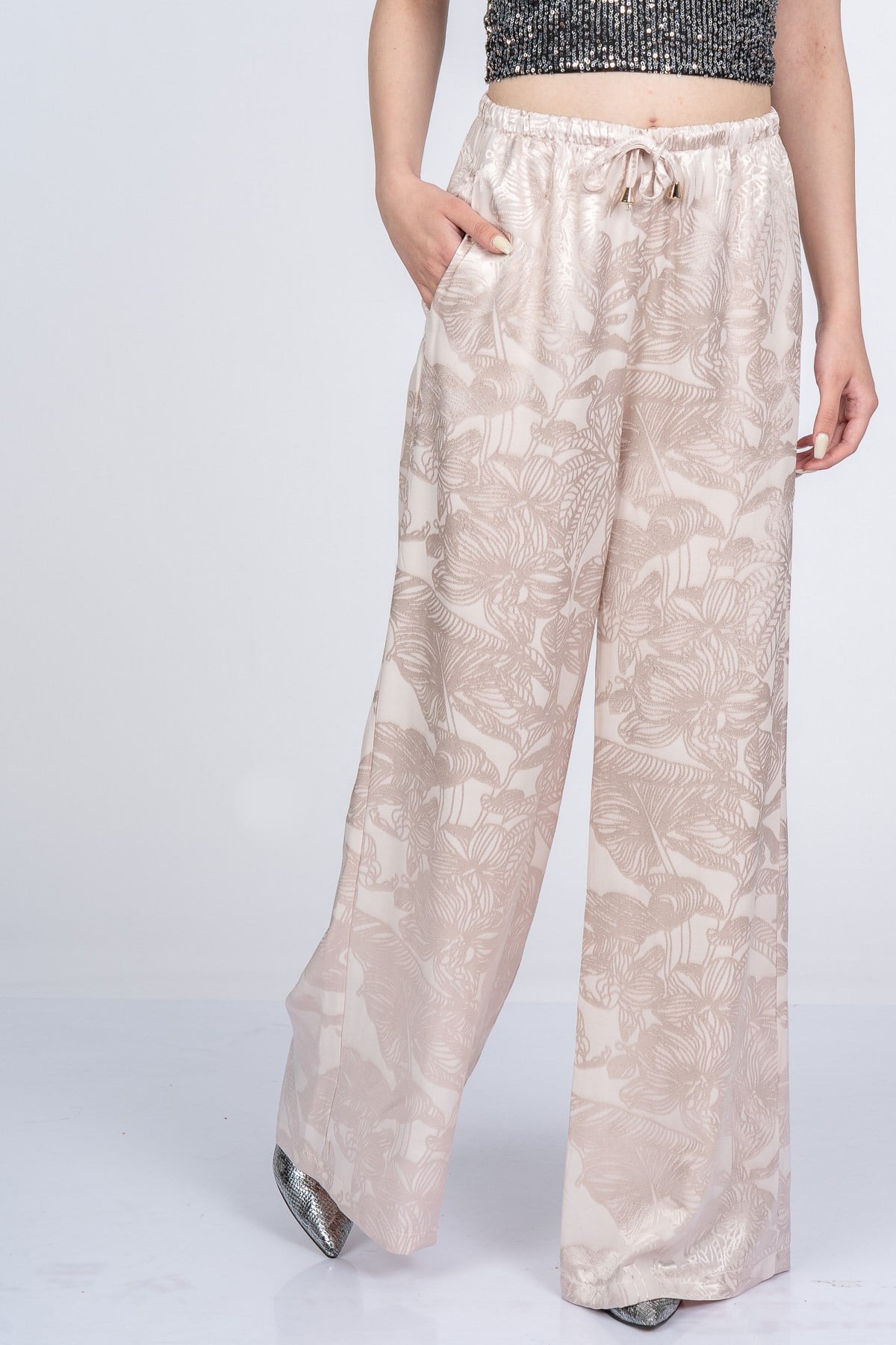 MEREDITH SATEN PANTOLON - TAŞ