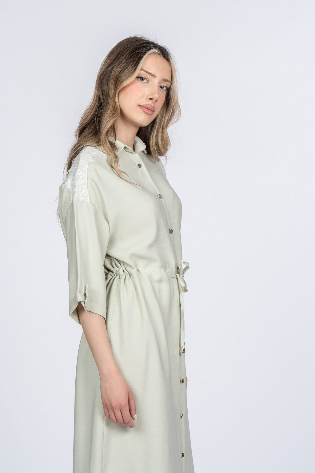 MICHALLE UZUN ELBİSE - MINT