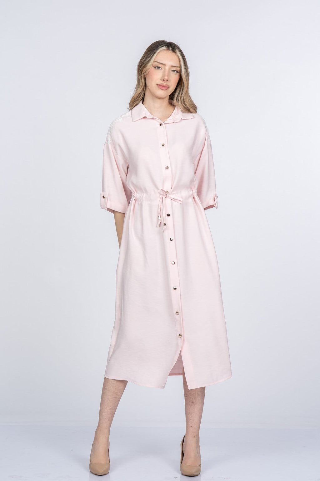 MICHALLE UZUN ELBİSE - PEMBE