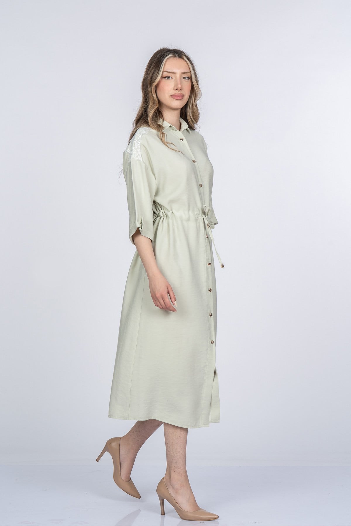 MICHALLE UZUN ELBİSE - MINT