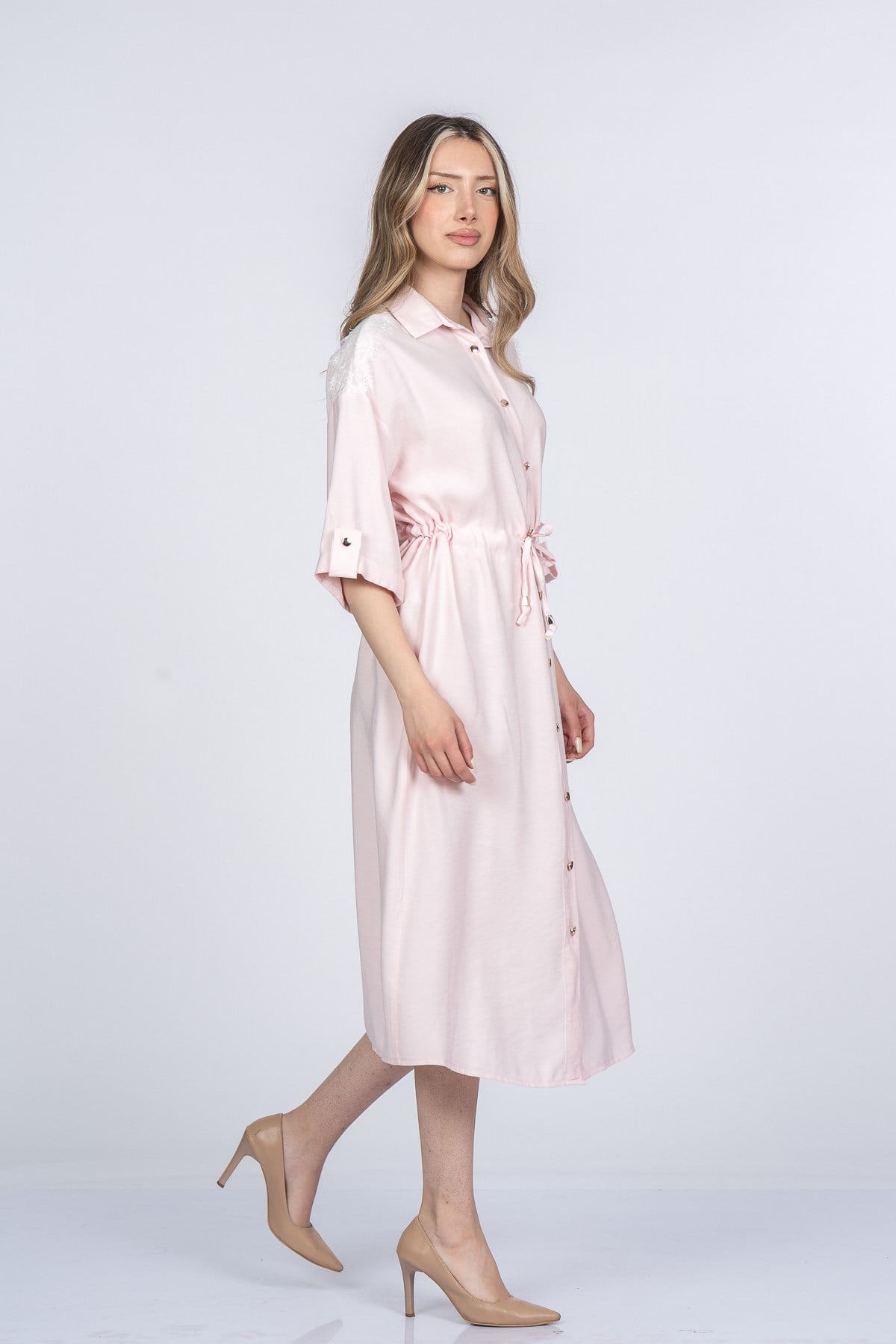 MICHALLE UZUN ELBİSE - PEMBE