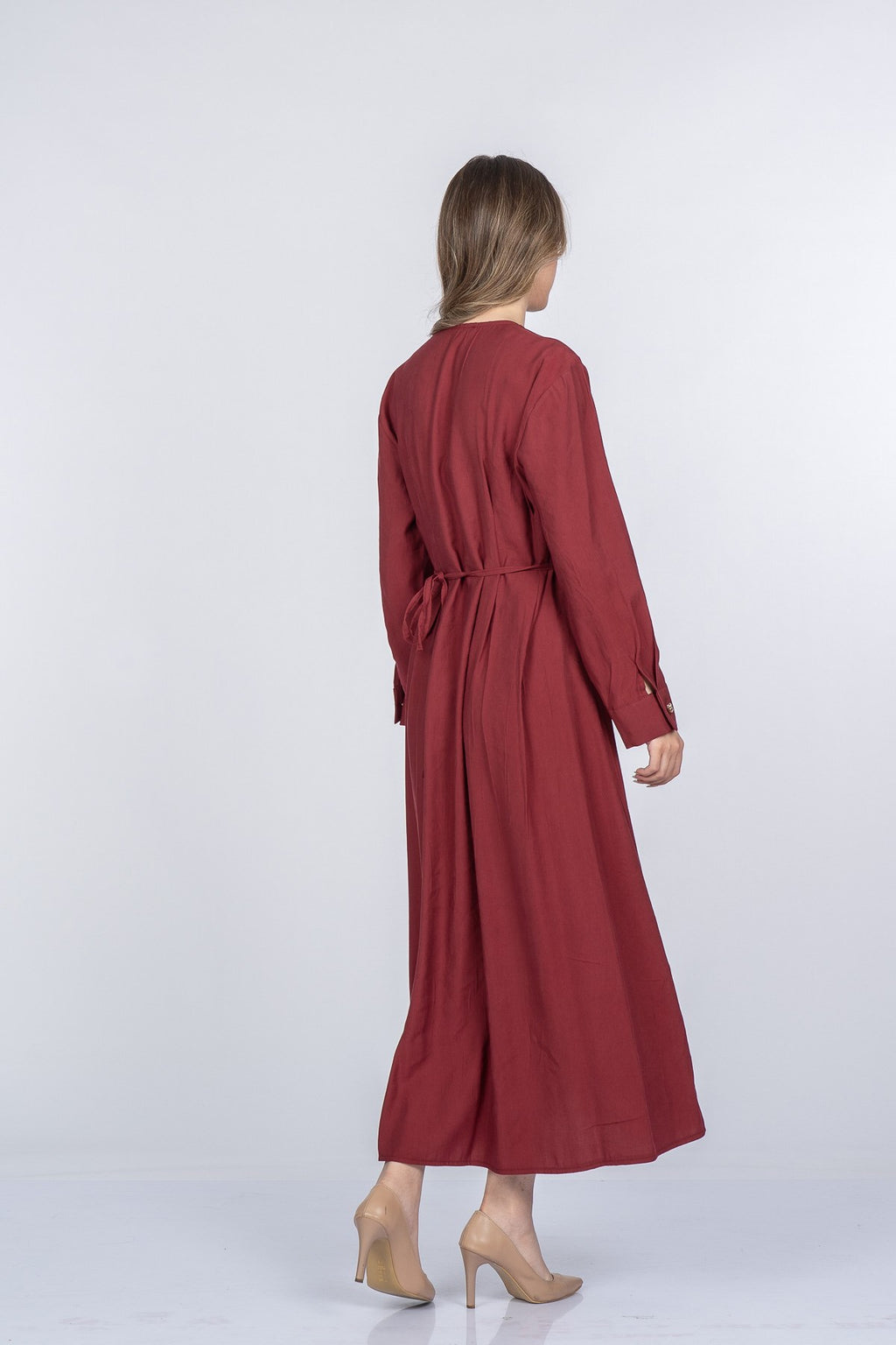 MIRANDA UZUN ELBİSE - BORDO