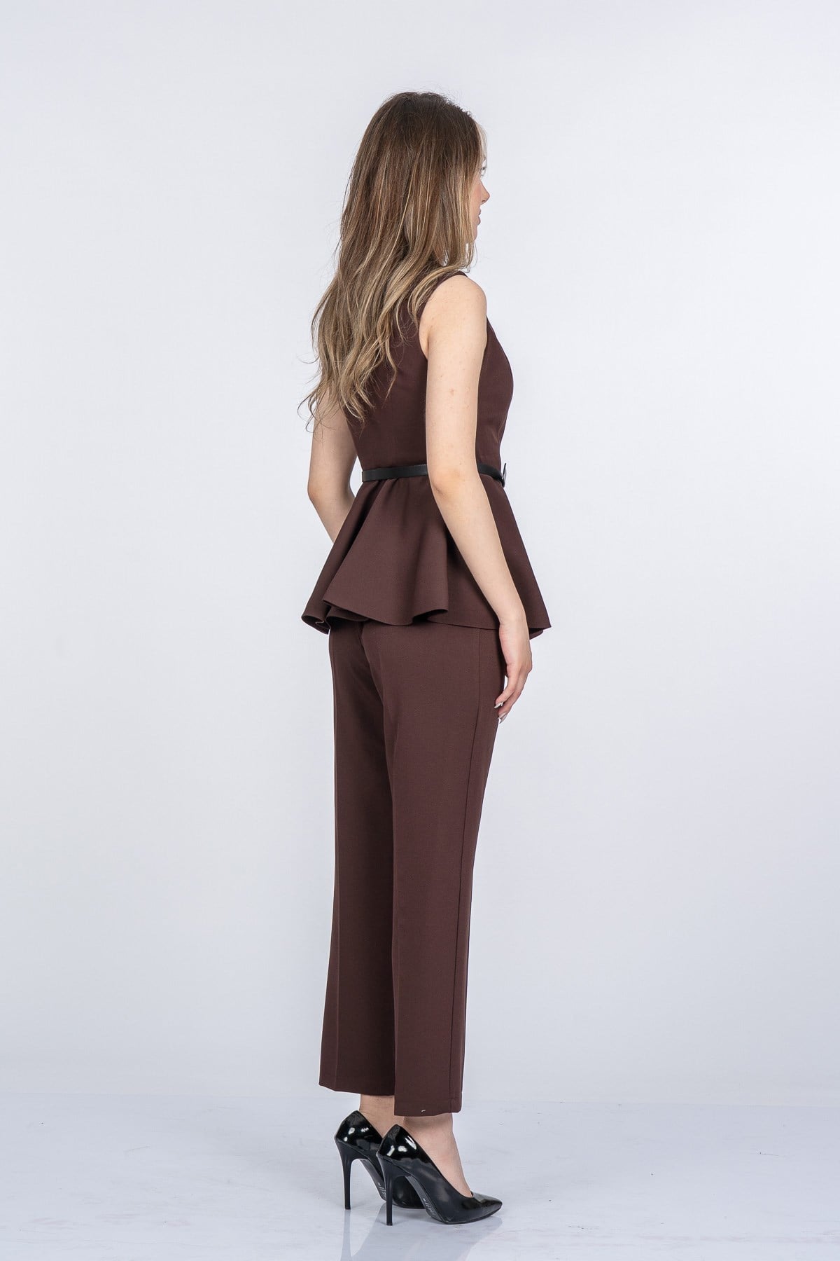 MIRIAM YELEK PANTOLON İKİLİ TAKIM - KAHVE