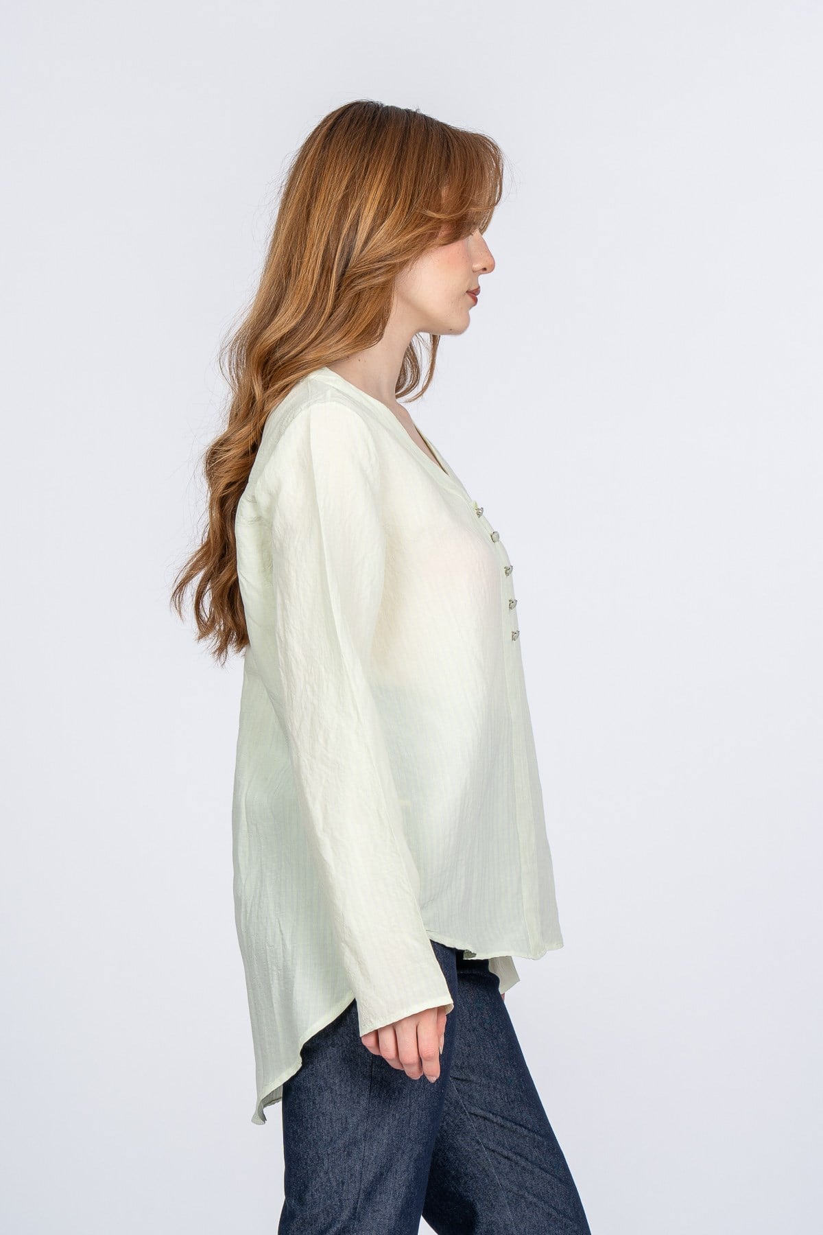 MOLLIE UZUN KOLLU BLUZ - YESIL