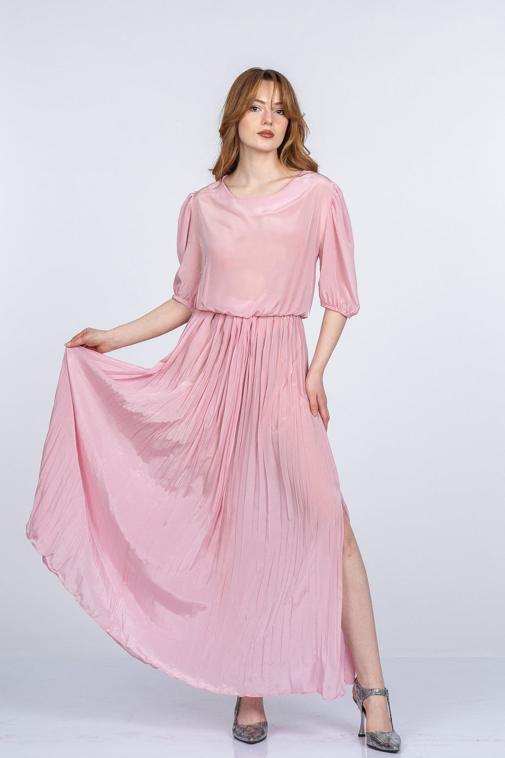 MOLLY UZUN ELBİSE - PEMBE