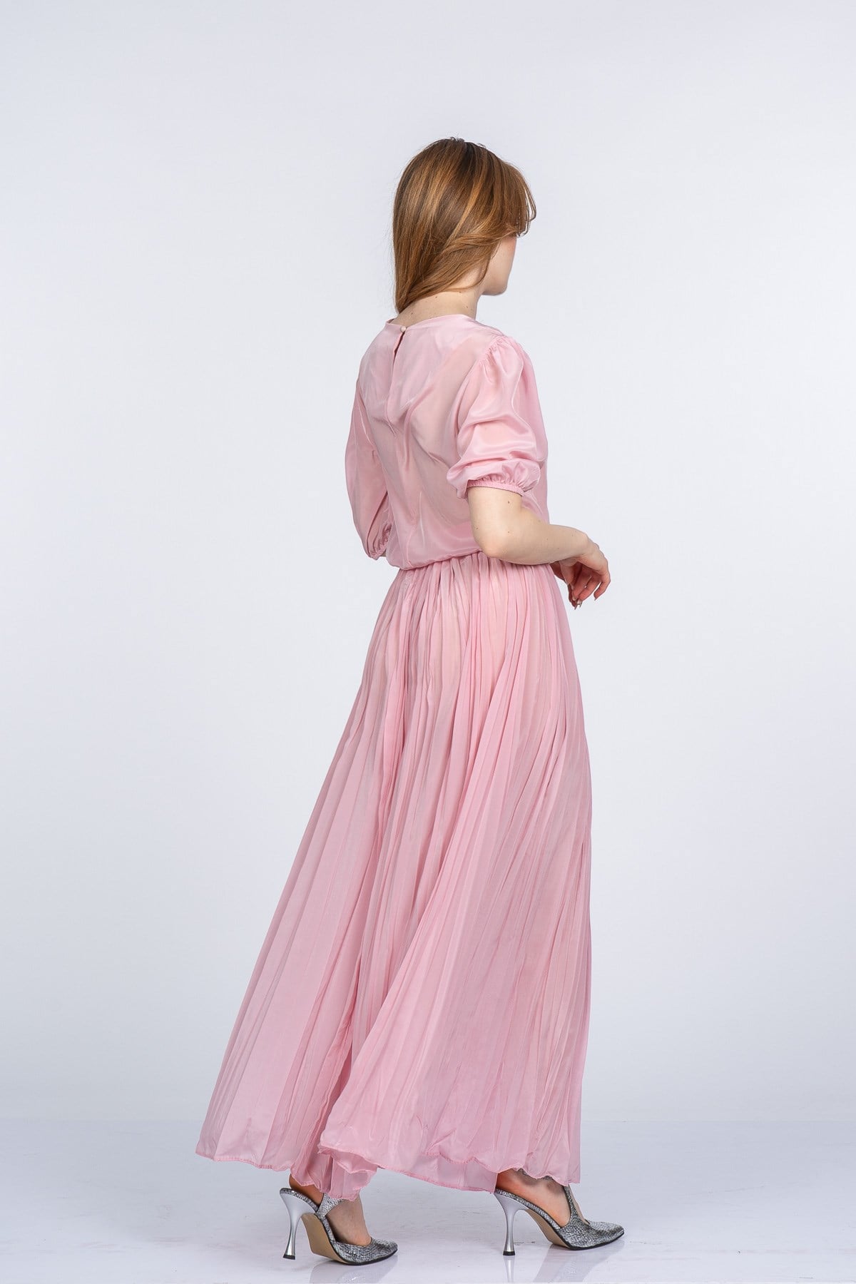 MOLLY UZUN ELBİSE - PEMBE