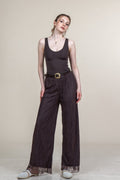 MORGAN DANTELLİ TÜL PANTOLON - KAHVE