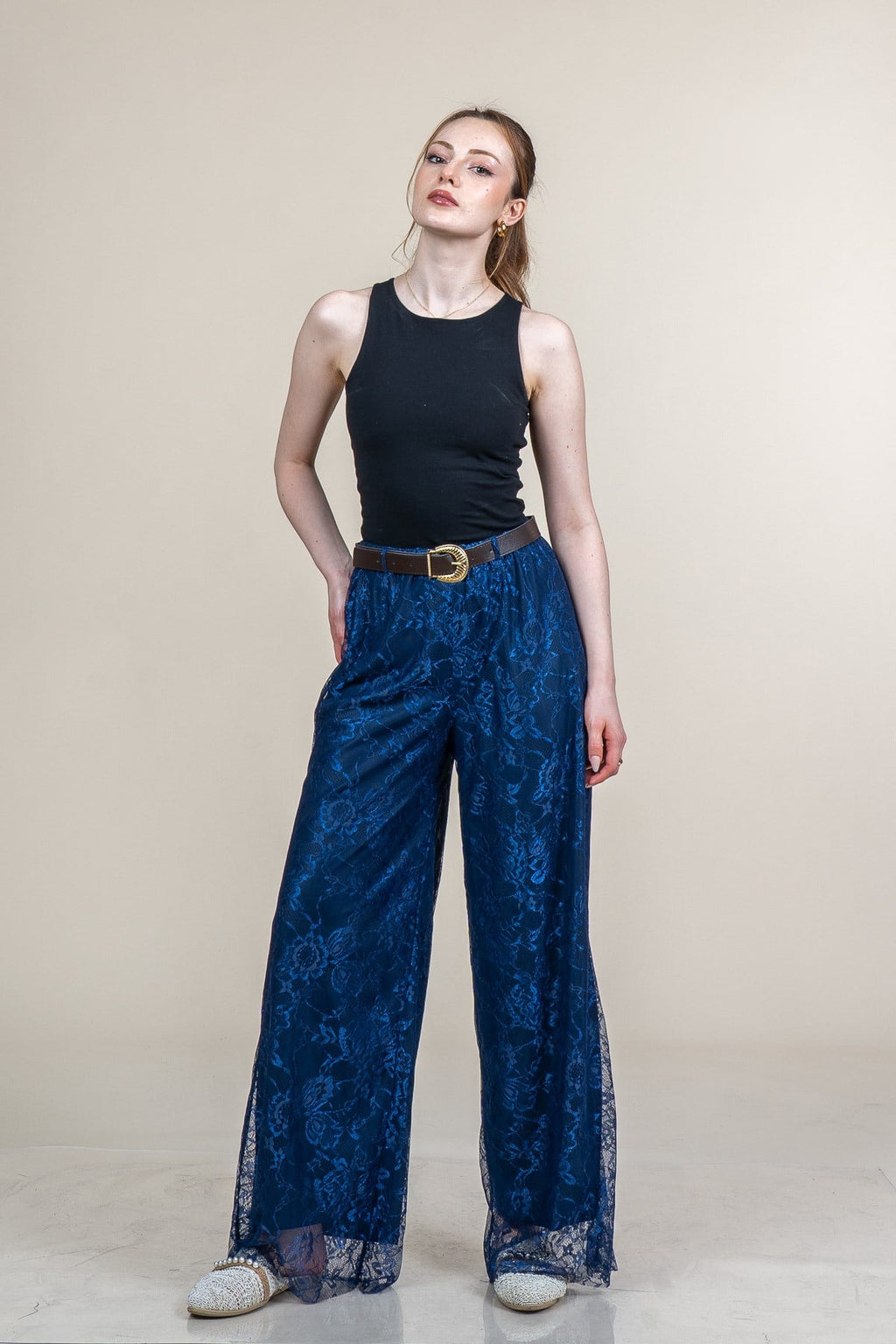 MORGAN DANTELLİ TÜL PANTOLON - LACI