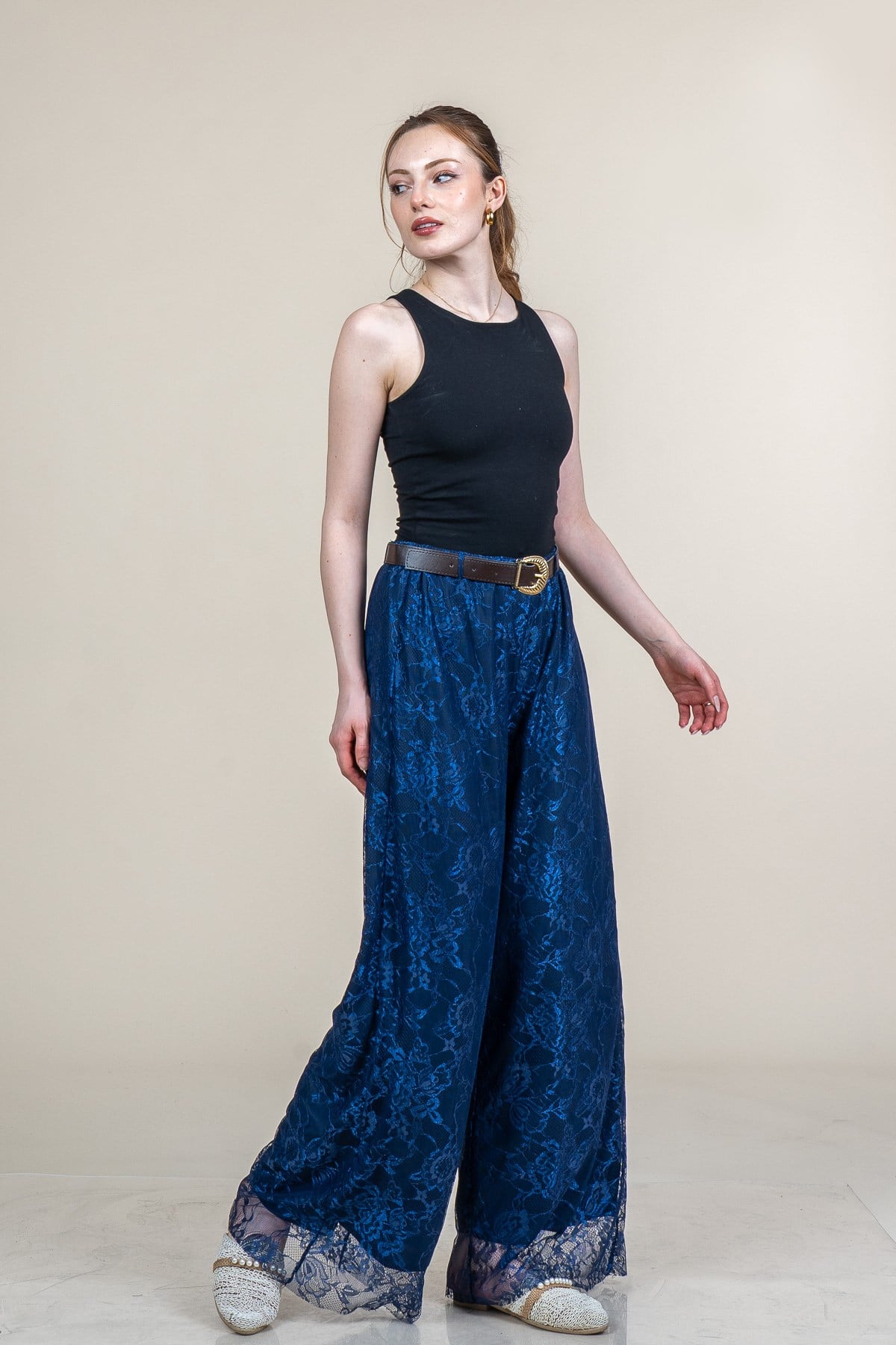MORGAN DANTELLİ TÜL PANTOLON - LACI