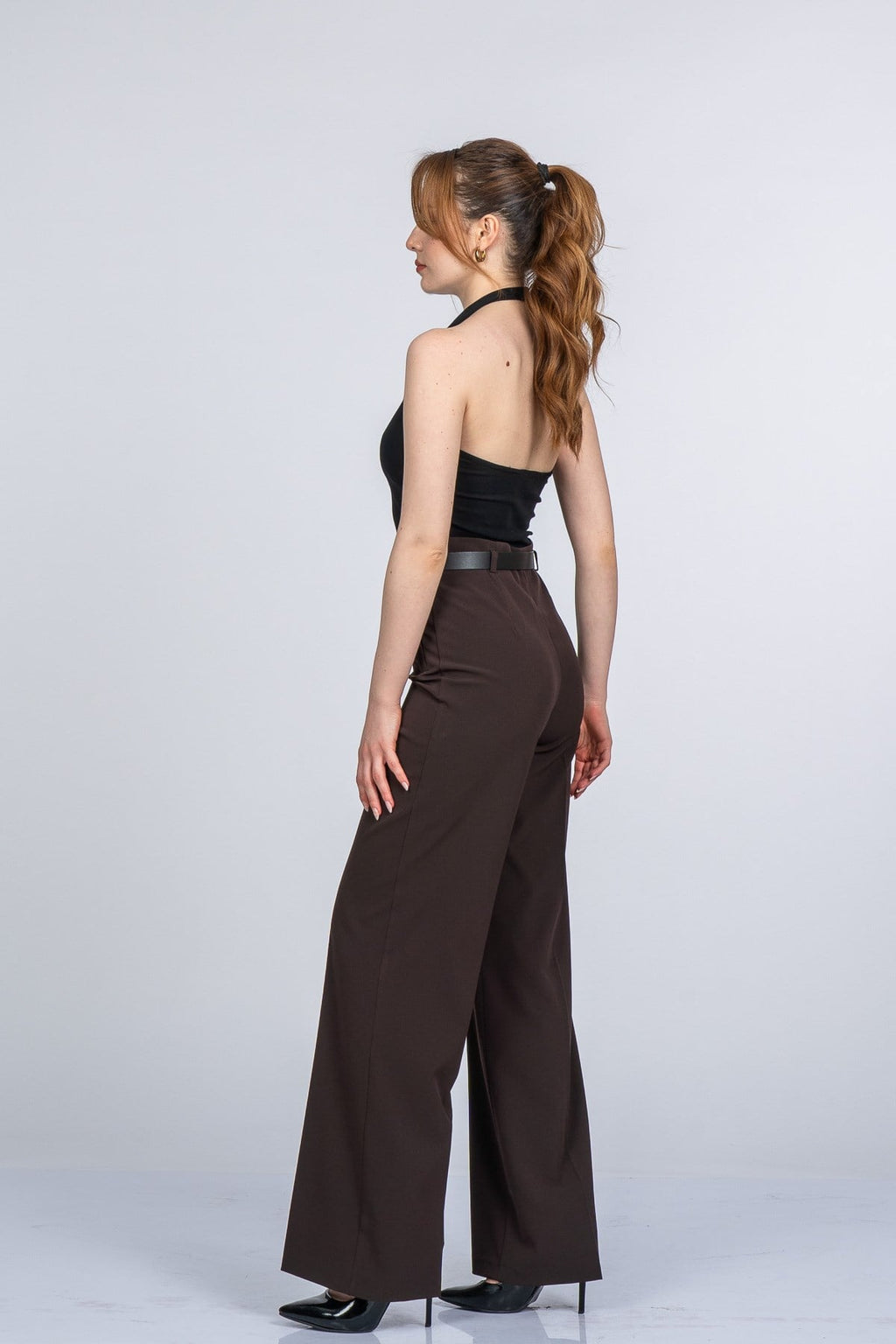 MORIAH KEMERLİ PANTOLON - KAHVE
