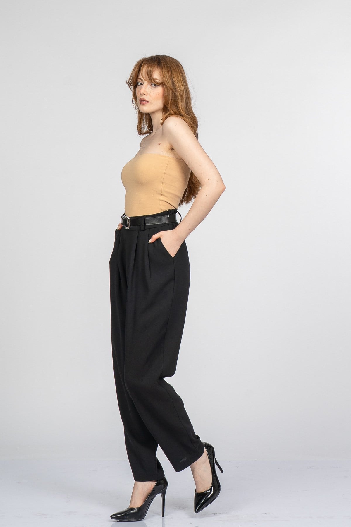 NADIA KEMERLİ PANTOLON - SIYAH