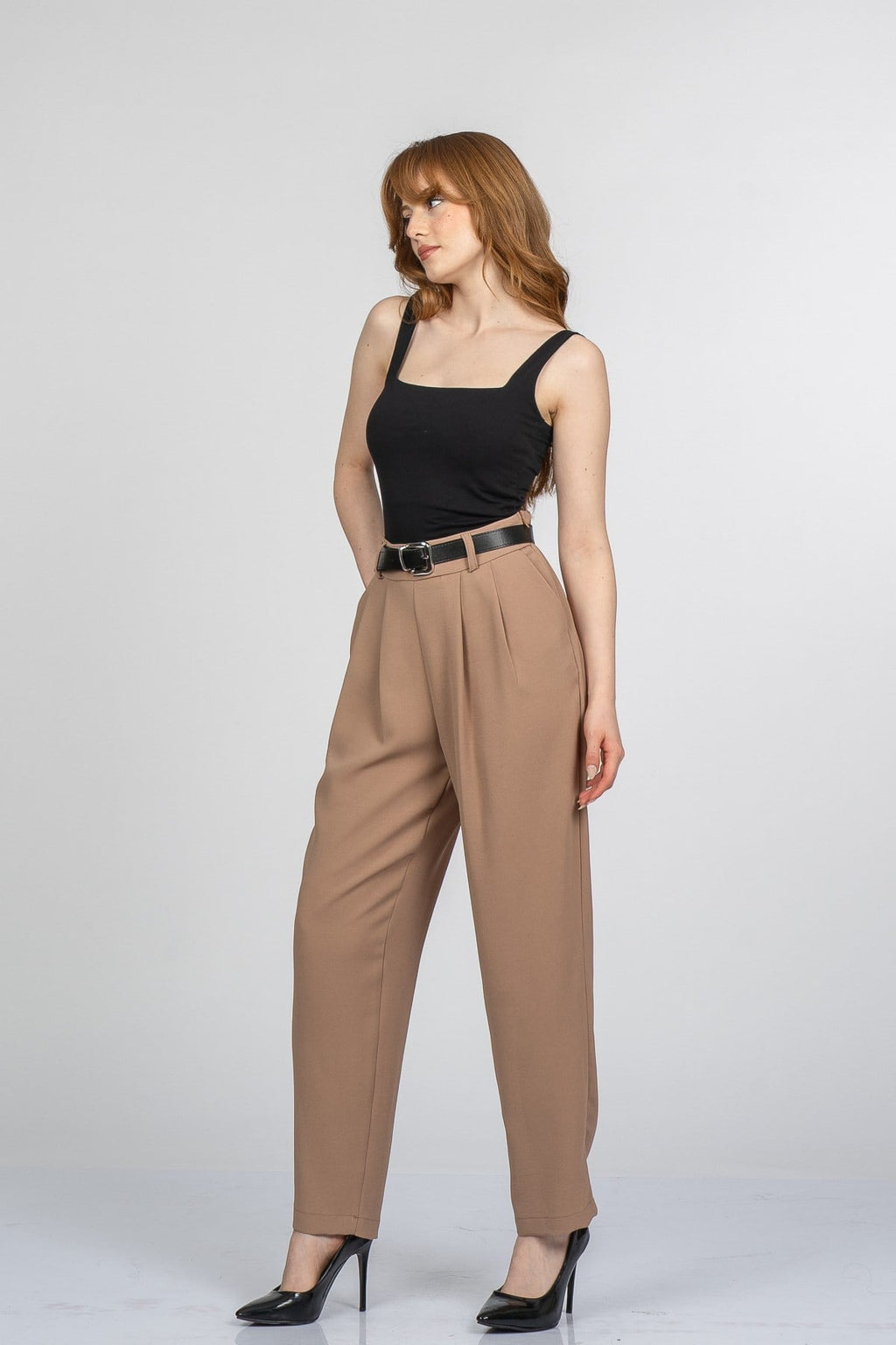 NADIA KEMERLİ PANTOLON - CAMEL