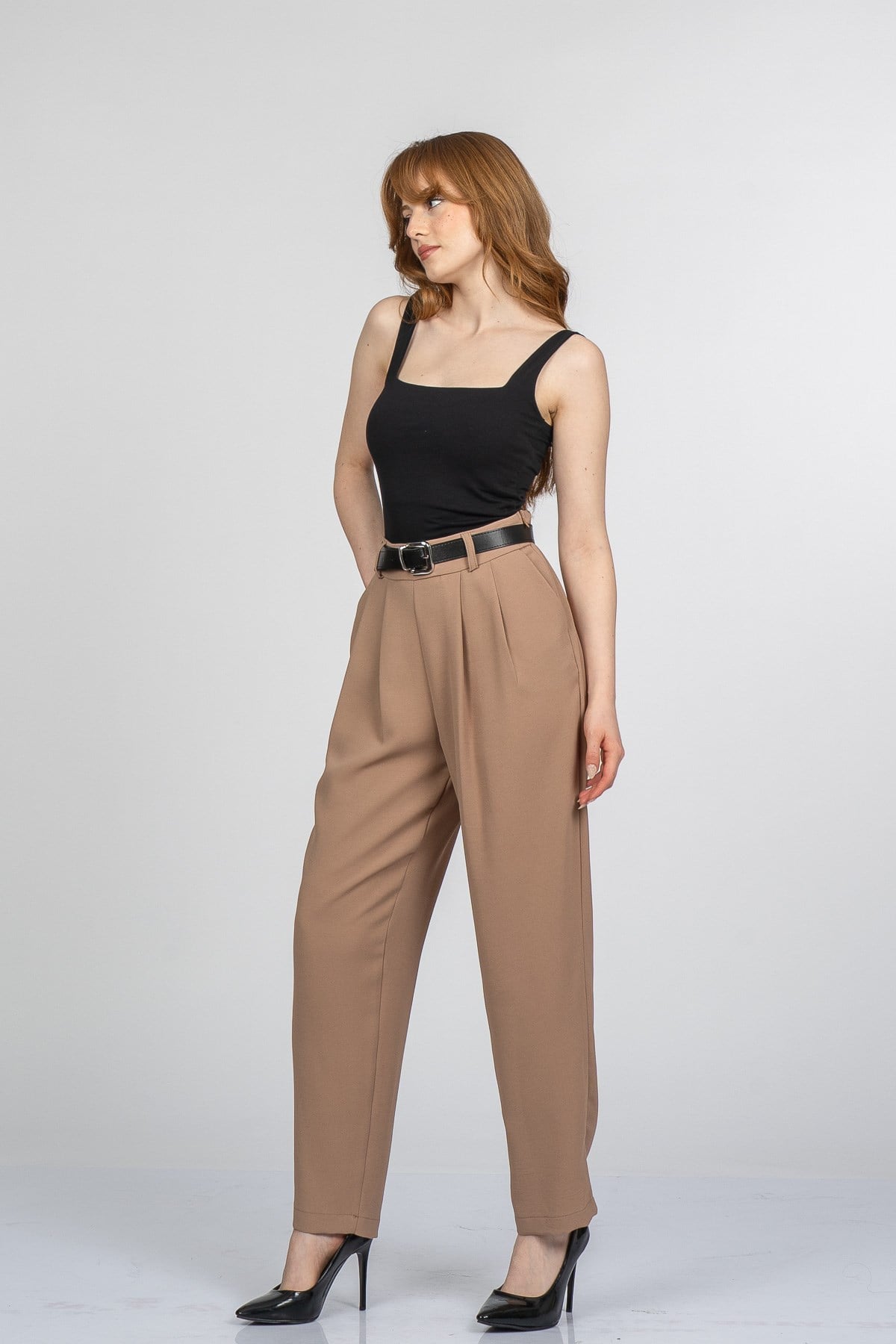 NADIA KEMERLİ PANTOLON - CAMEL
