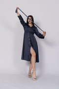 NADINE BELİ LASTİKLİ ELBİSE - LACI