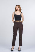 NANCY KEMERLİ PANTOLON - KAHVE