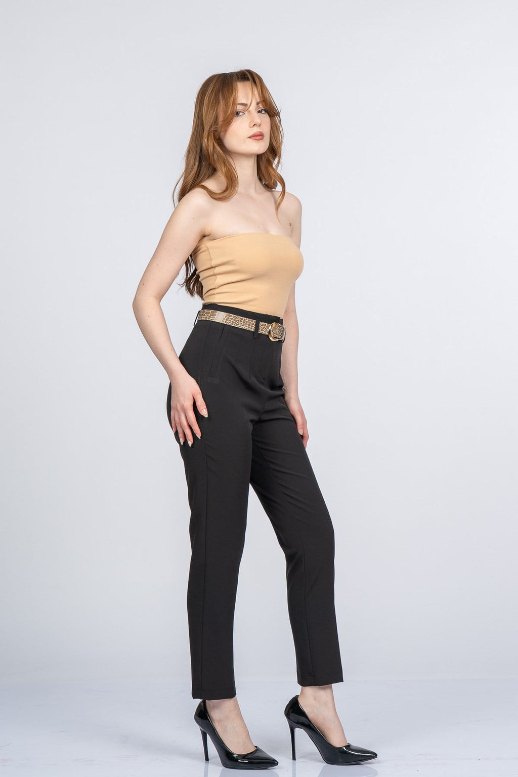 NANCY KEMERLİ PANTOLON - SIYAH