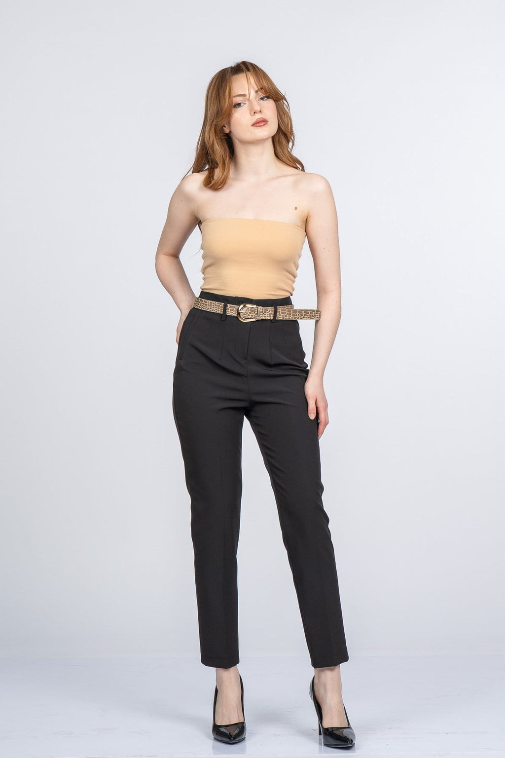 NANCY KEMERLİ PANTOLON - SIYAH
