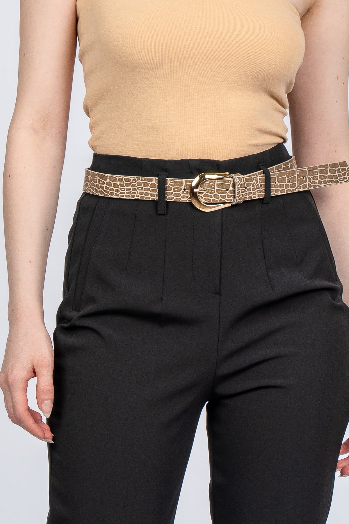 NANCY KEMERLİ PANTOLON - SIYAH