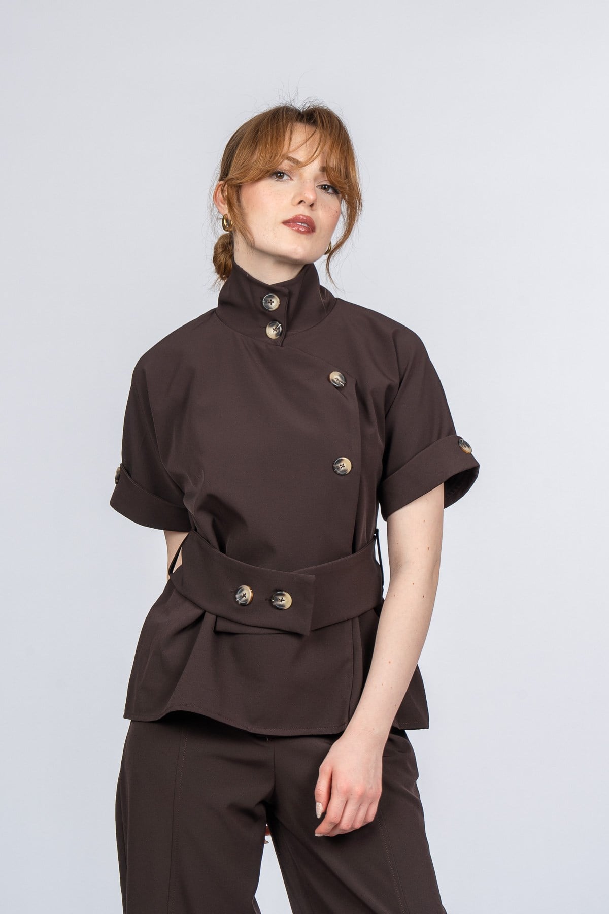 NAOMİ CEKET PANTOLON İKİLİ TAKIM - KAHVE