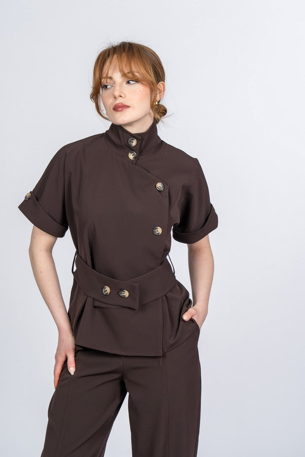 NAOMİ CEKET PANTOLON İKİLİ TAKIM - KAHVE
