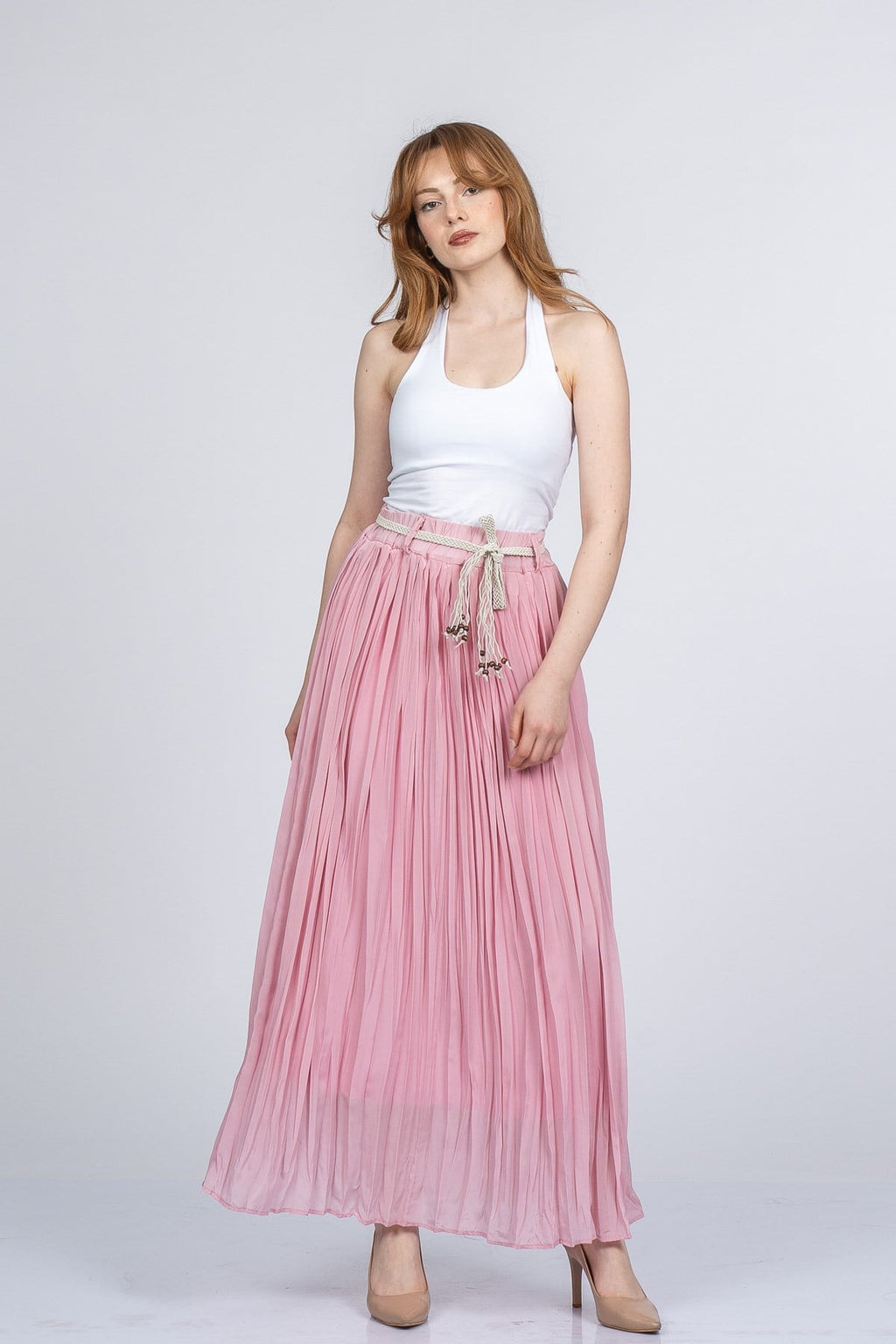 NATALIE BELİ LASTİKLİ ETEK - PEMBE