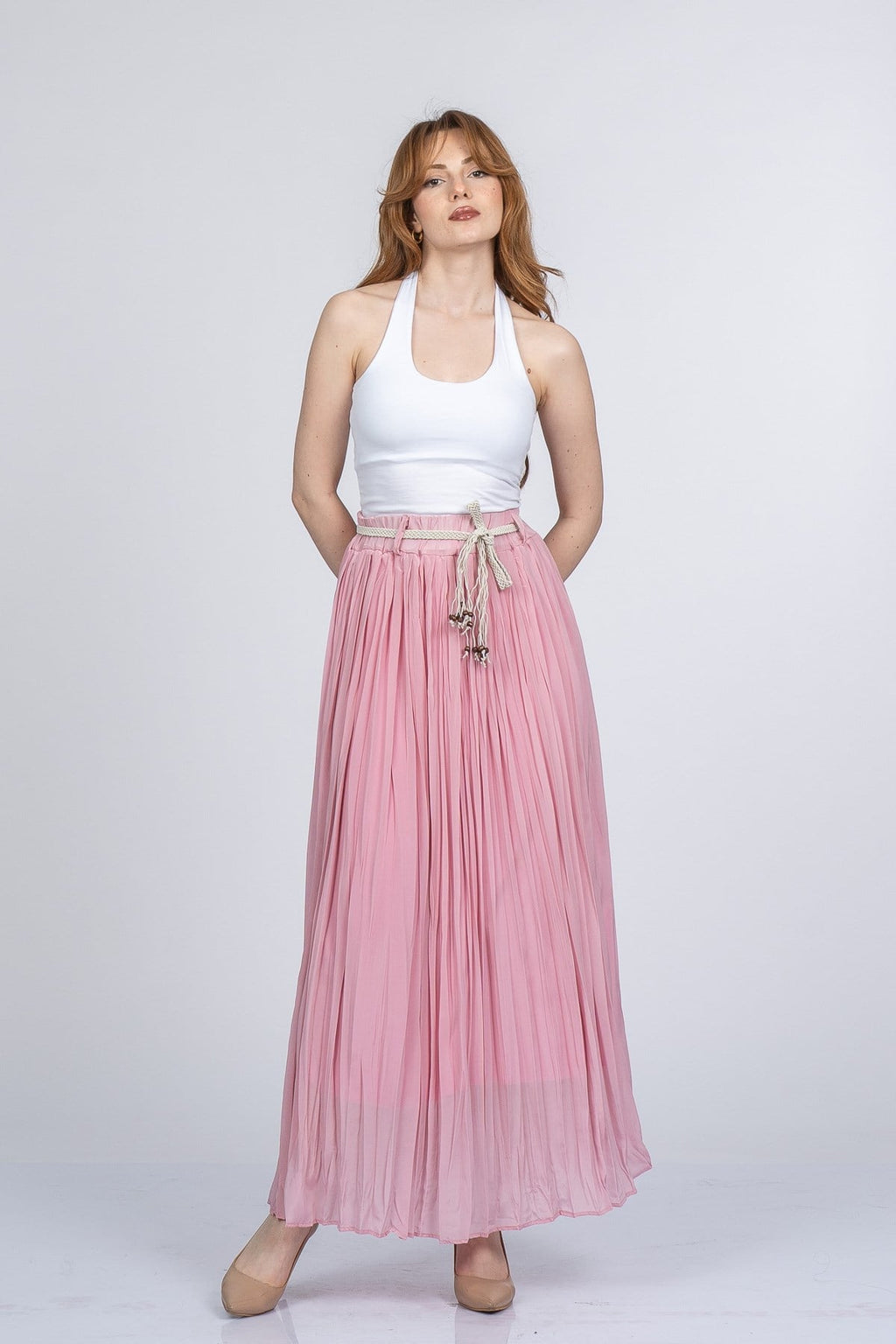NATALIE BELİ LASTİKLİ ETEK - PEMBE