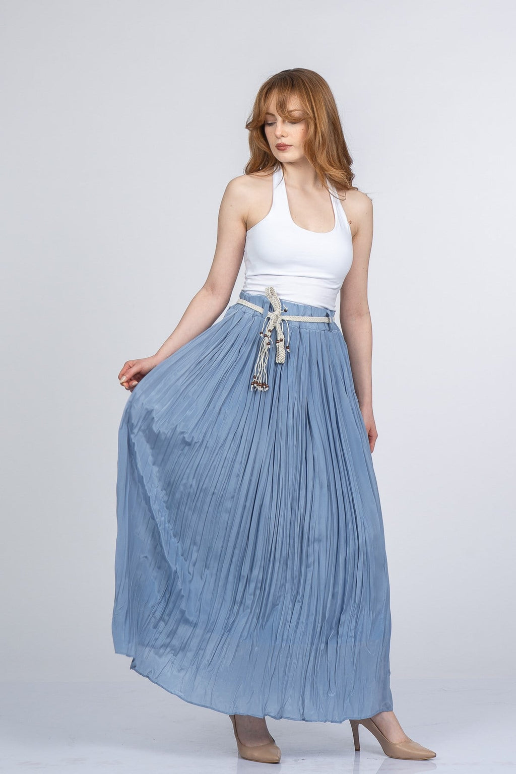 NATALIE BELİ LASTİKLİ ETEK - MAVİ
