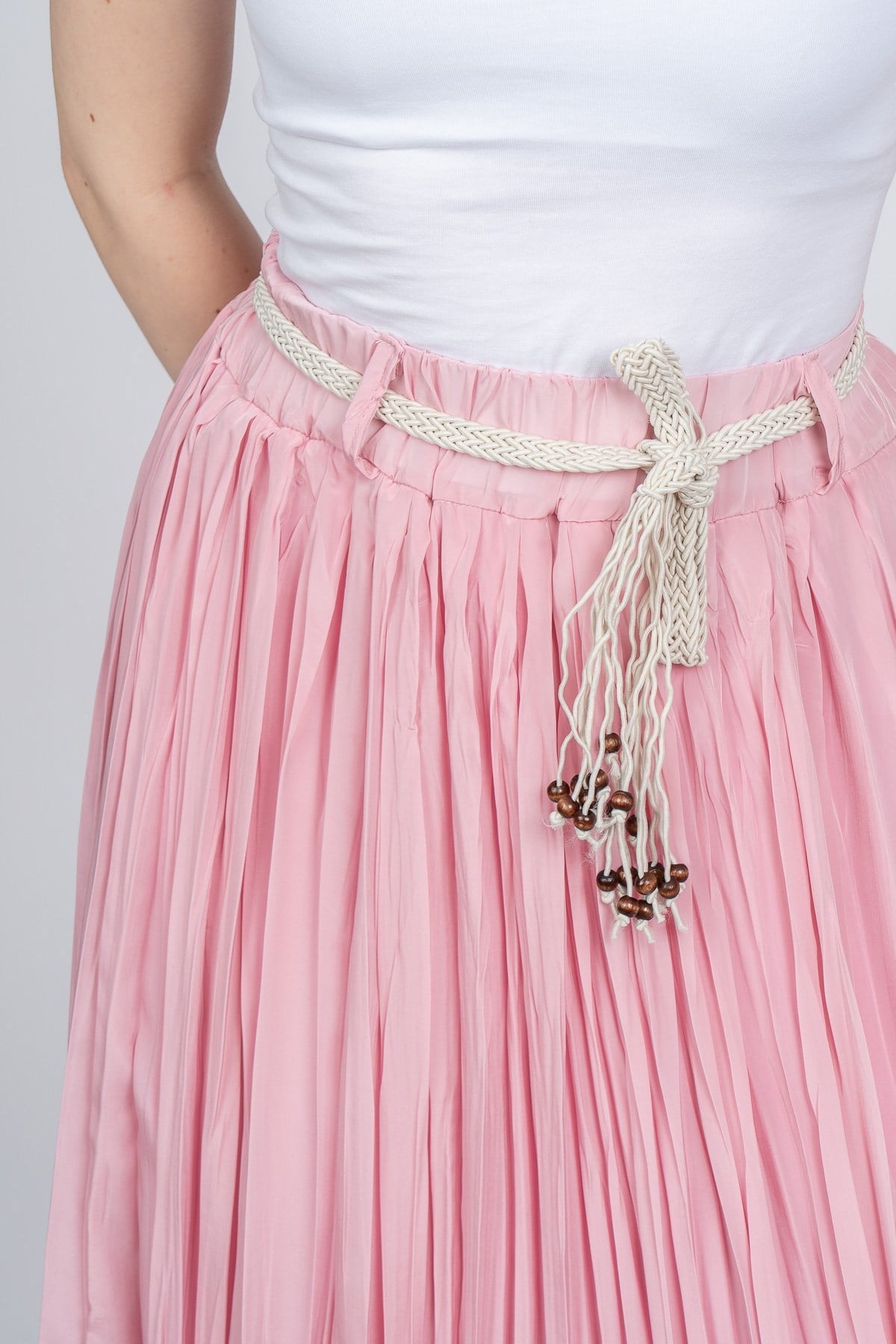 NATALIE BELİ LASTİKLİ ETEK - PEMBE