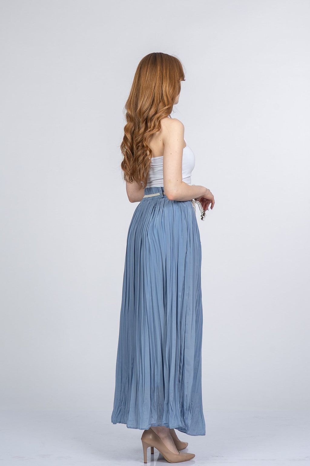 NATALIE BELİ LASTİKLİ ETEK - MAVİ