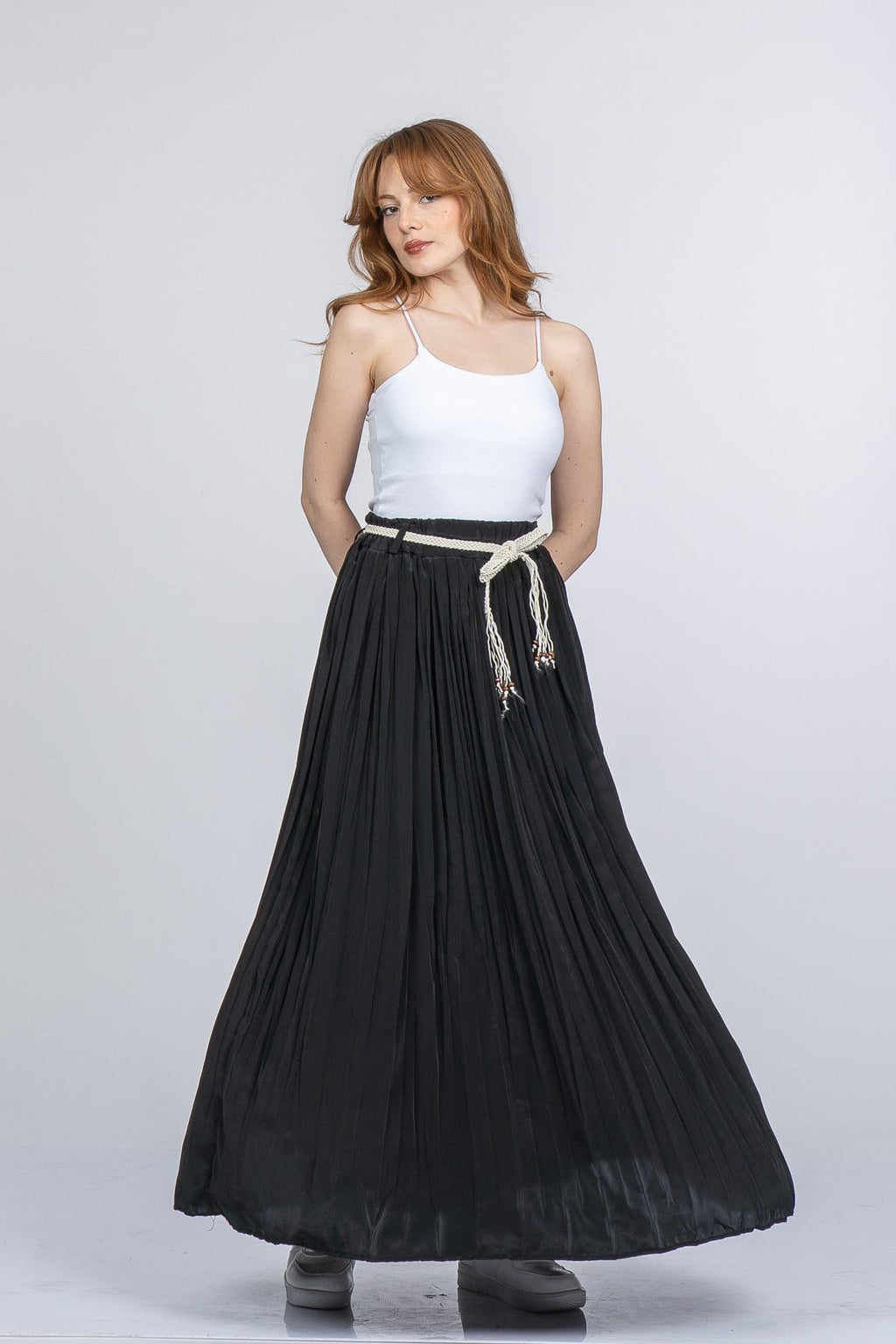 NATALIE BELİ LASTİKLİ ETEK - SIYAH