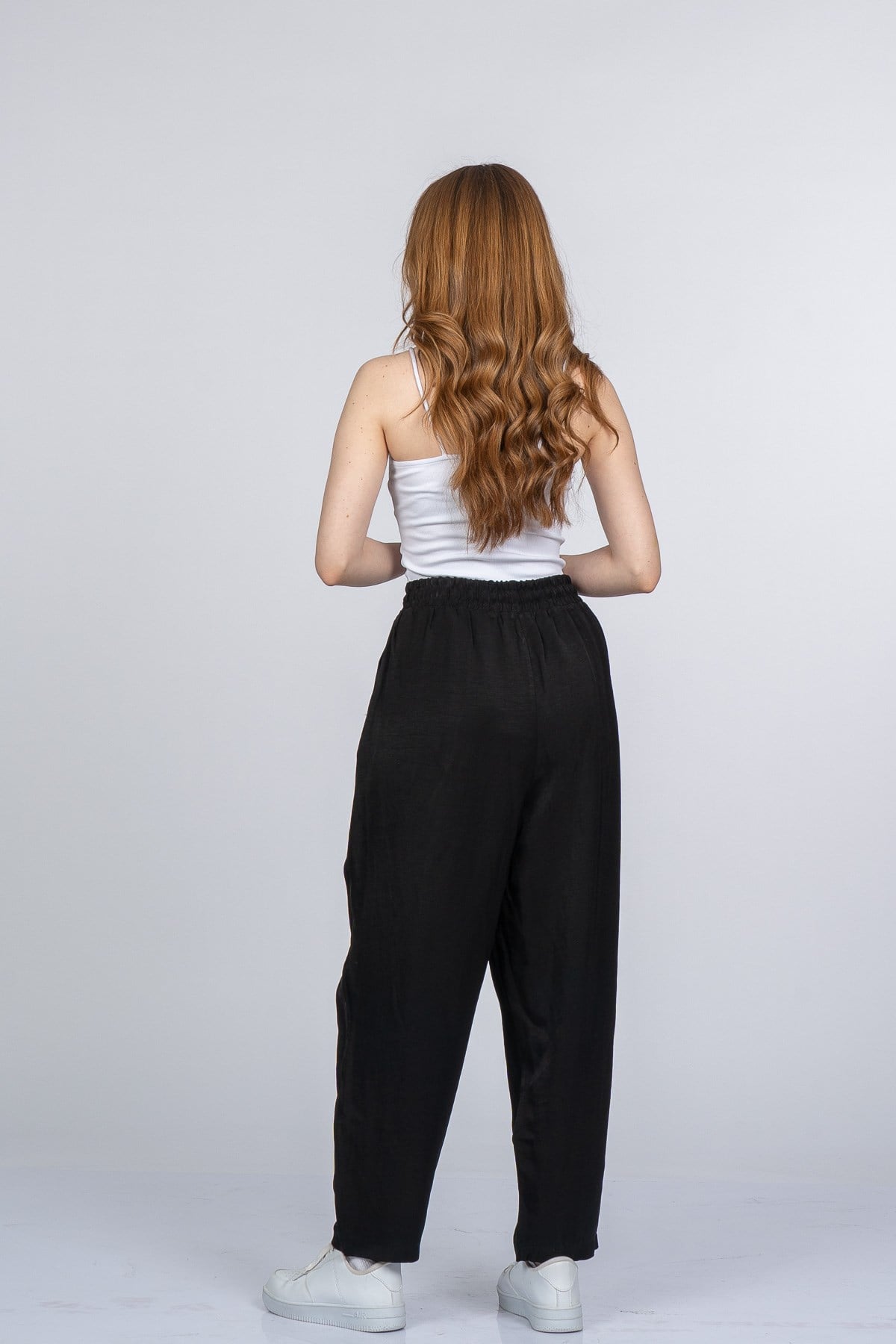 NICOLETTE BEL LASTİKLİ PANTOLON - SIYAH