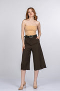 NIKKI KEMERLİ KISA PANTOLON - KAHVE