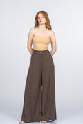 NYAH PİLELİ PANTOLON - KAHVE