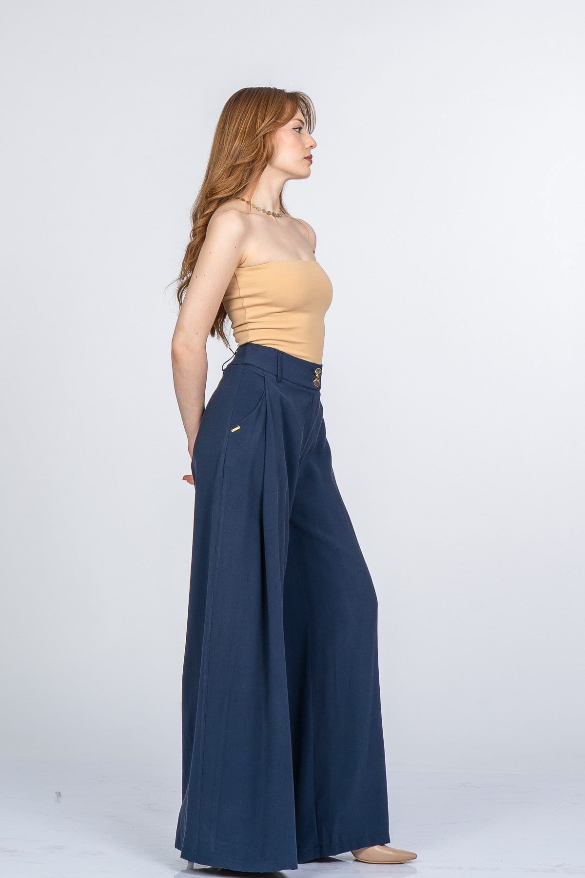 NYAH PİLELİ PANTOLON - LACI