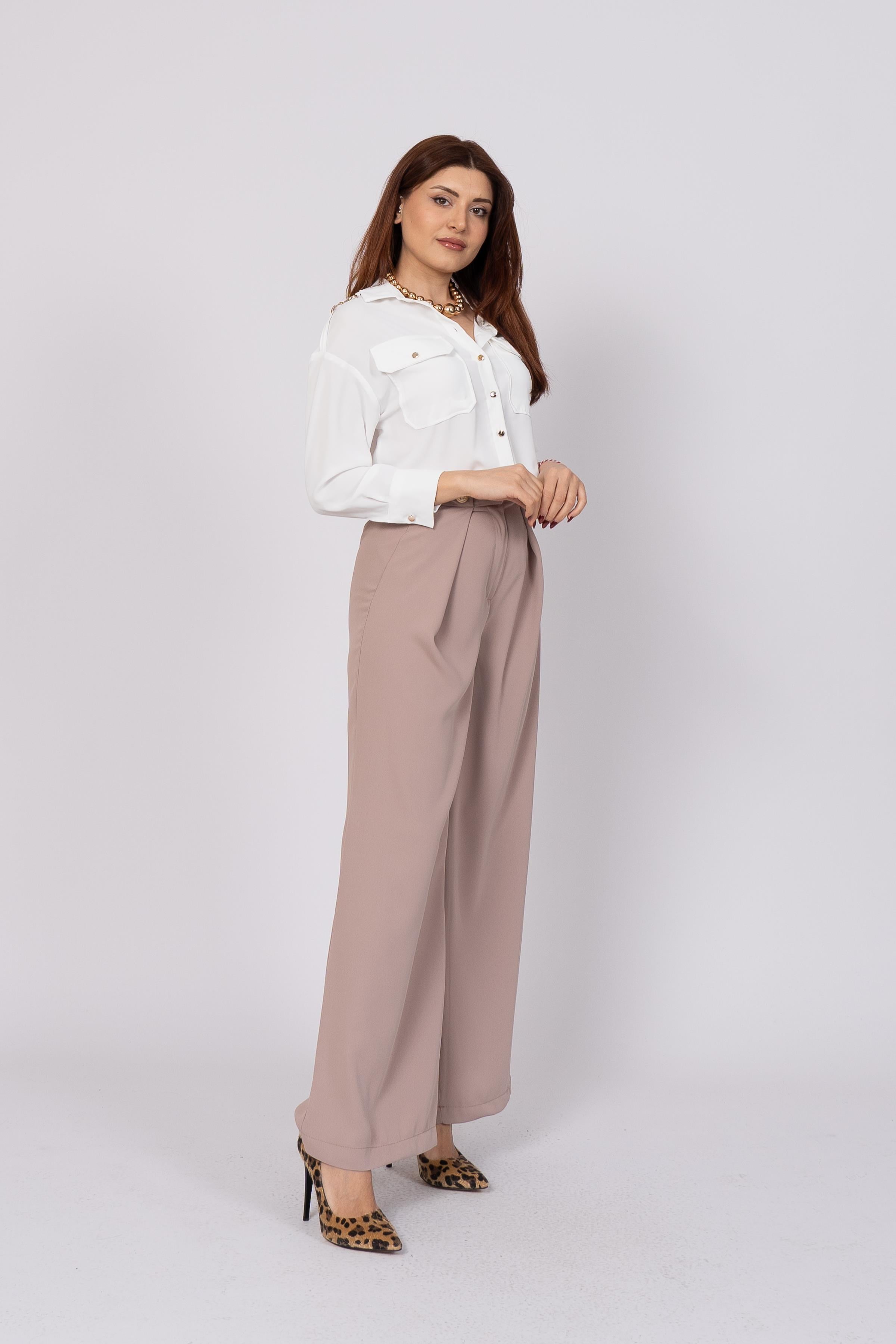 Ön Pile Ve Düğme Detaylı Pantolon 30237 - VIZON