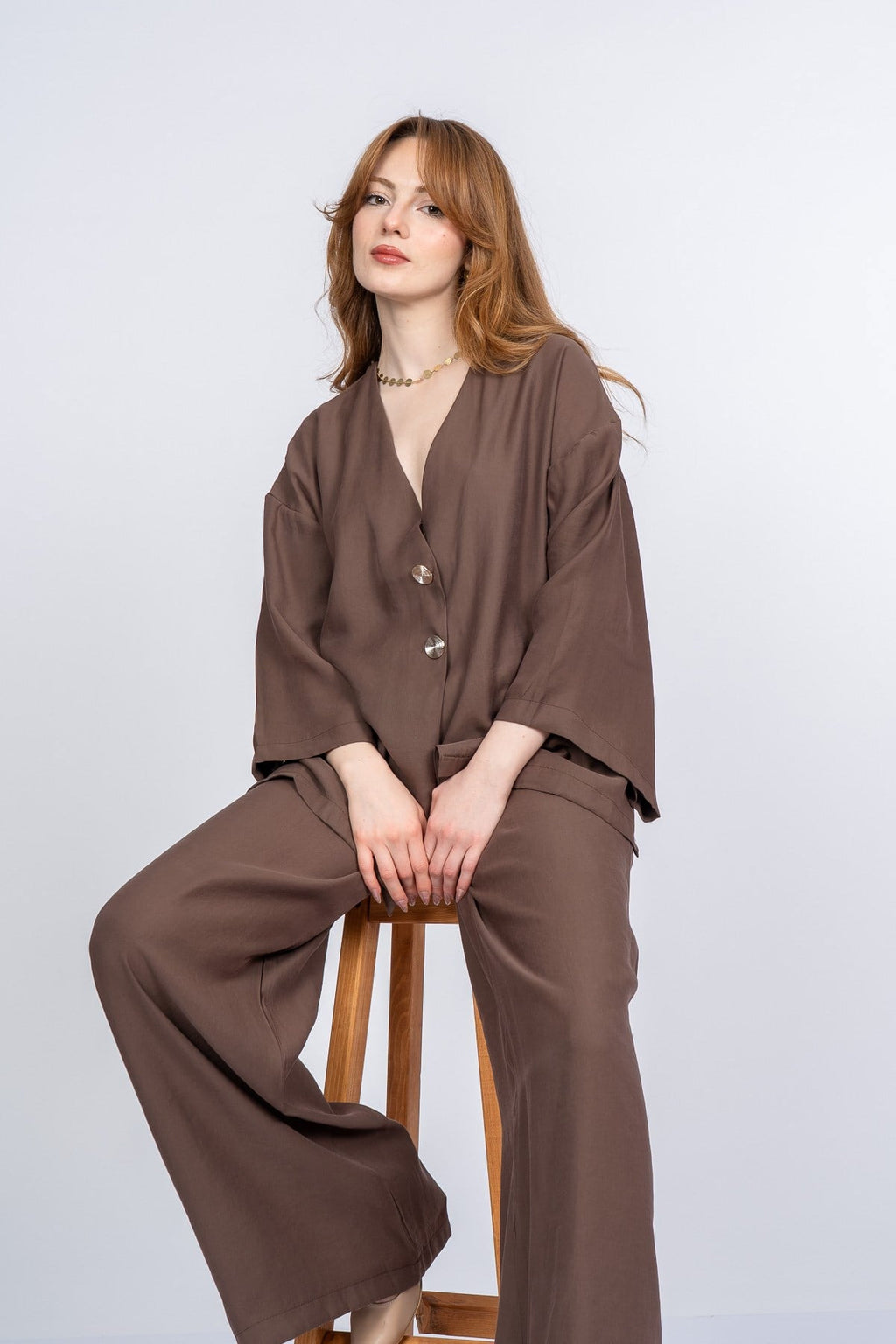 PAIGE OVERSIZE İKİLİ TAKIM - KAHVE