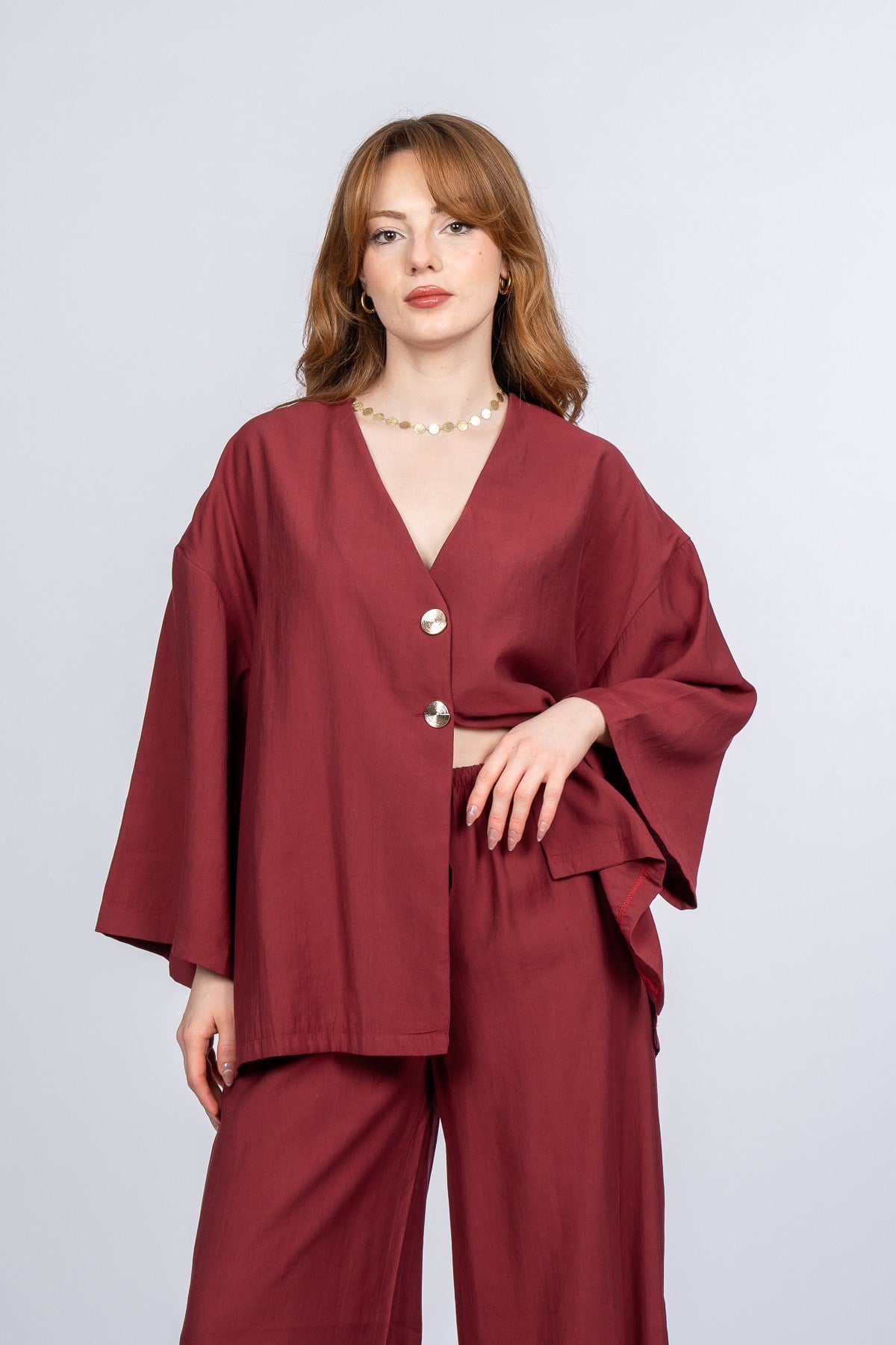 PAIGE OVERSIZE İKİLİ TAKIM - BORDO